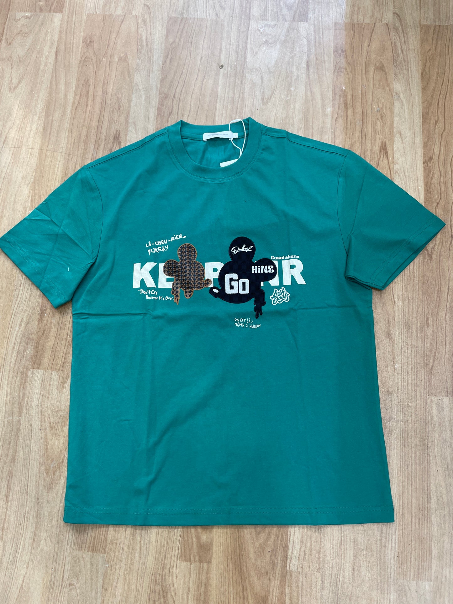 Original Banshu Design Green Colour Lash Goals Print Premium Quality Round Neck T-Shirt 87033