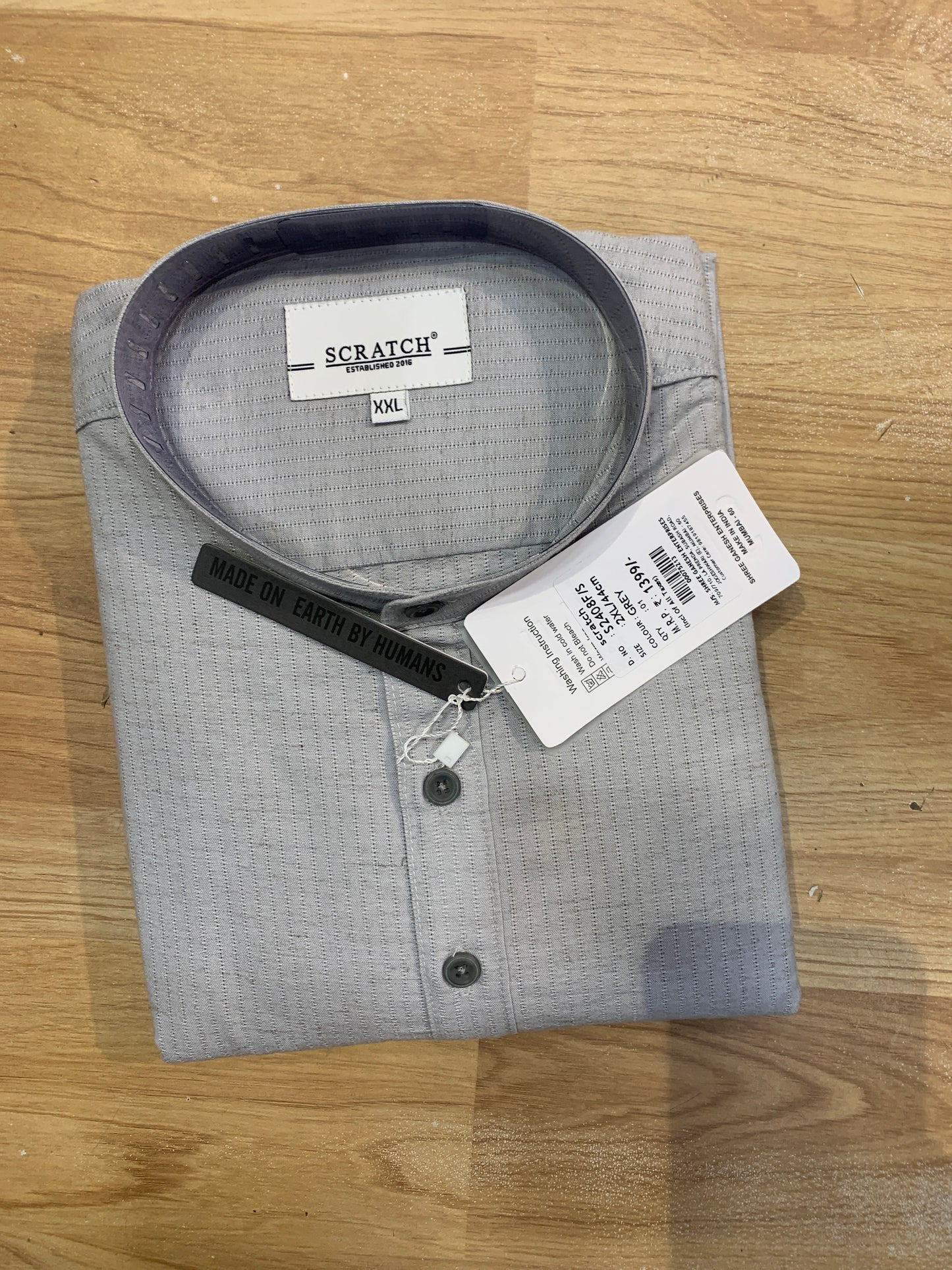 Grey SCRATCH kurta Shirt 00075213