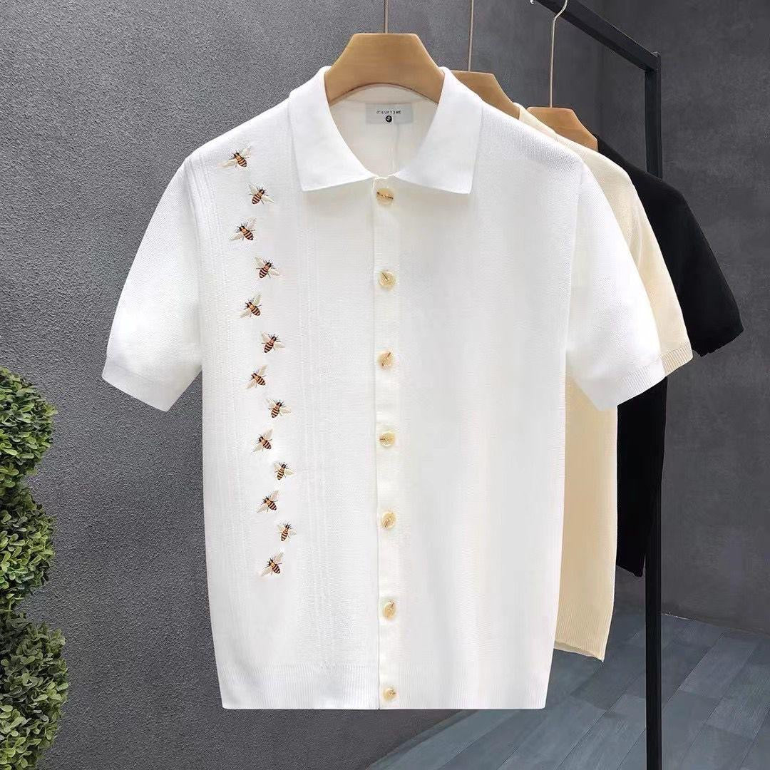 IT’S UP TO ME White Colour Korean Style knitted Premium Quality Collar shirt N6735