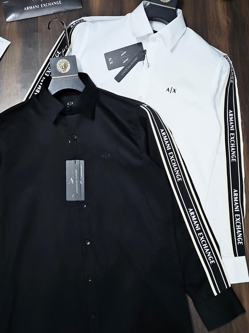 Aix Mra Arm Black Shirt Name Stripe Full Sleeve Shirt 989341