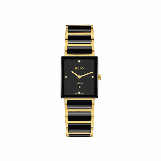 DAR RAD Black Golden Chain Square Black Dial Ladies Watch 991465