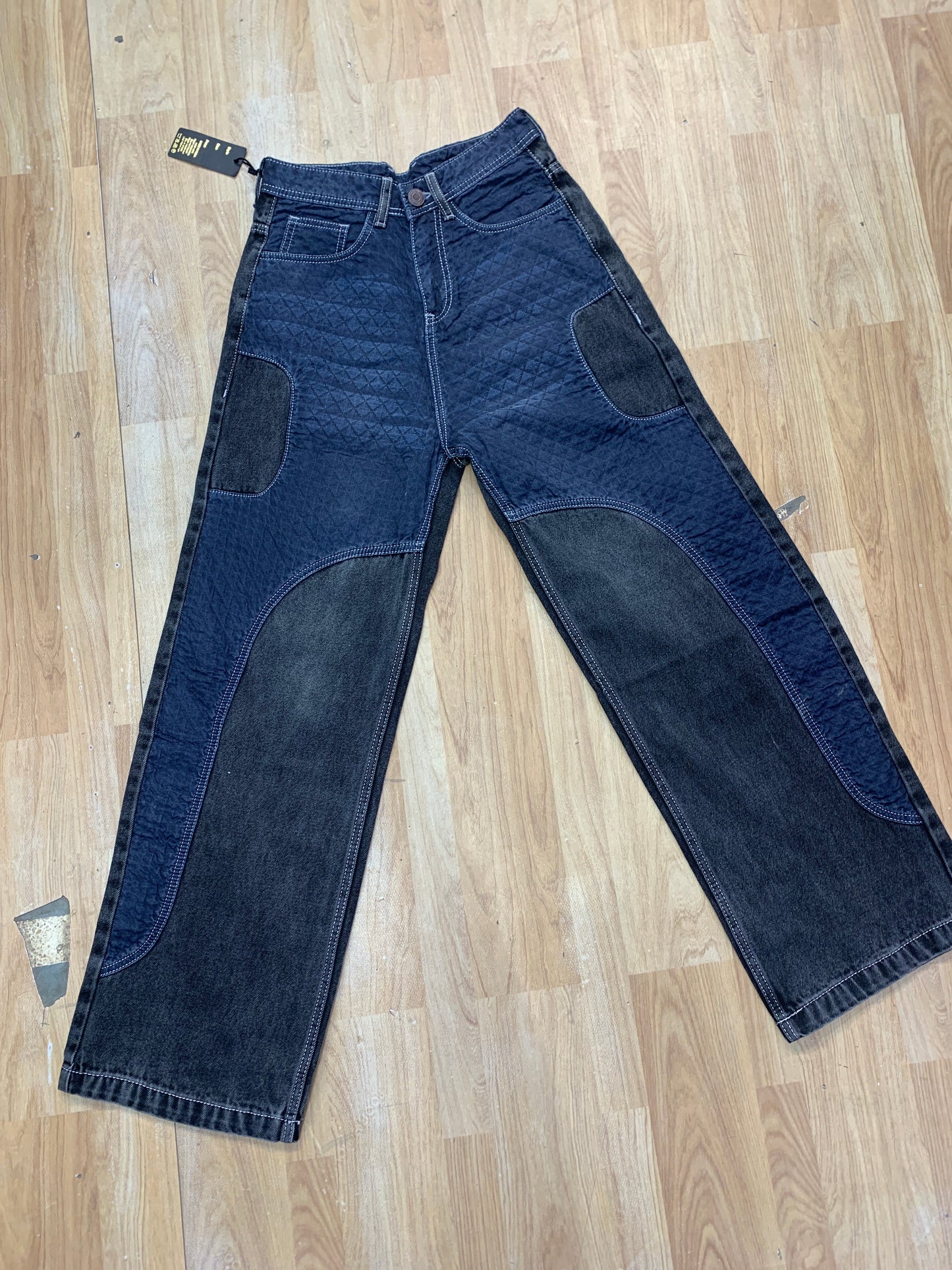 PHYSIX Grey Colour Monogram Demand Blue Colour Jeans Straight Fit H9082