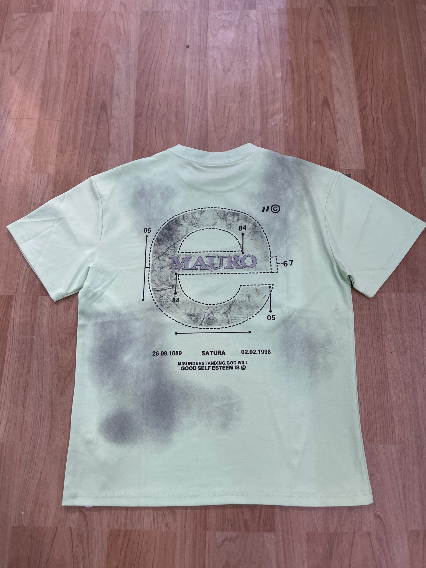 Nanquan 1988 Green Grey Faded Colour Good Self Esteem Is Print Premium Quality Round Neck T-Shirt YP6618