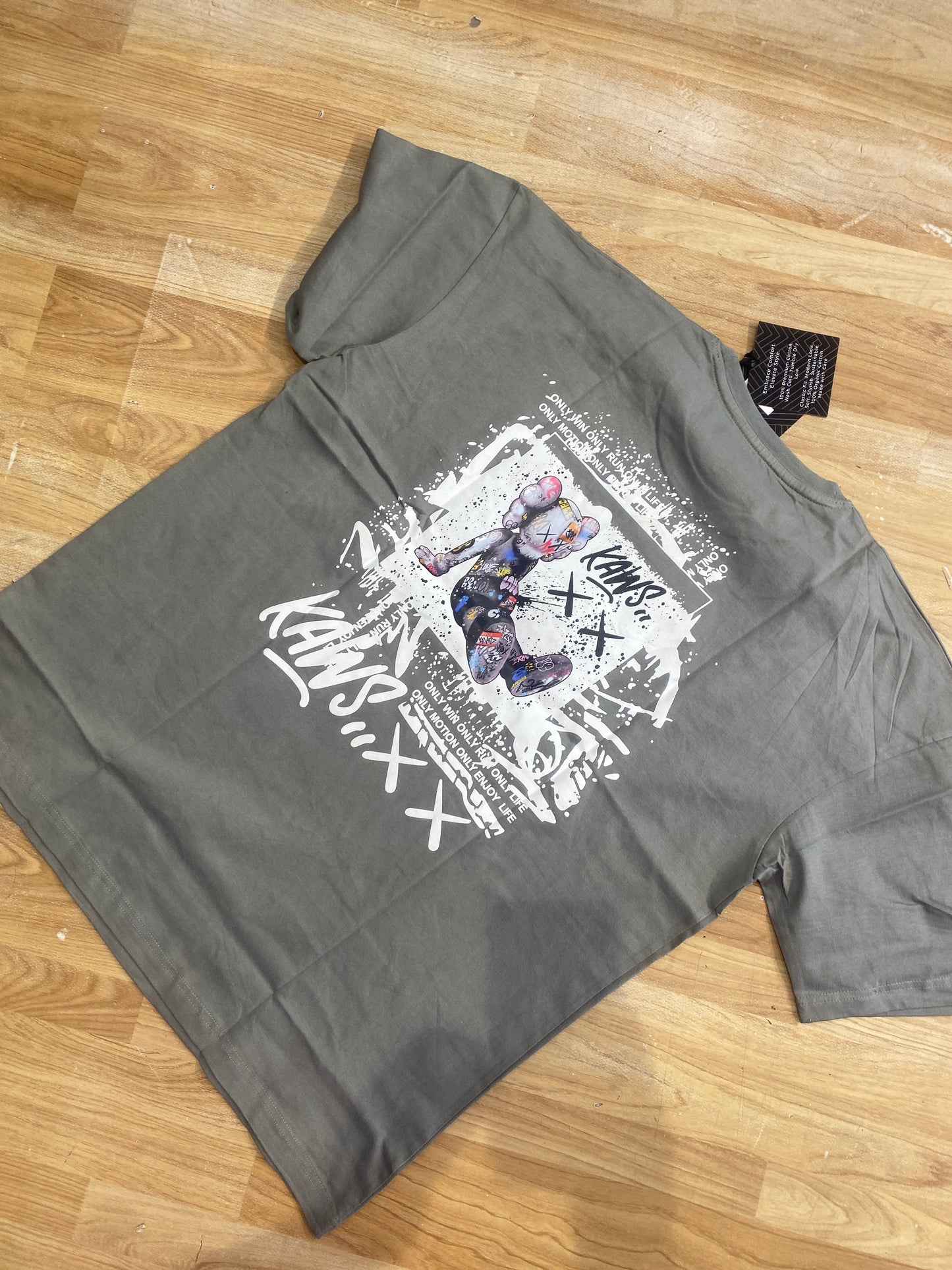 TIM & TOKYO Tshirt Grey Colour Back Print Mobe Money H1125