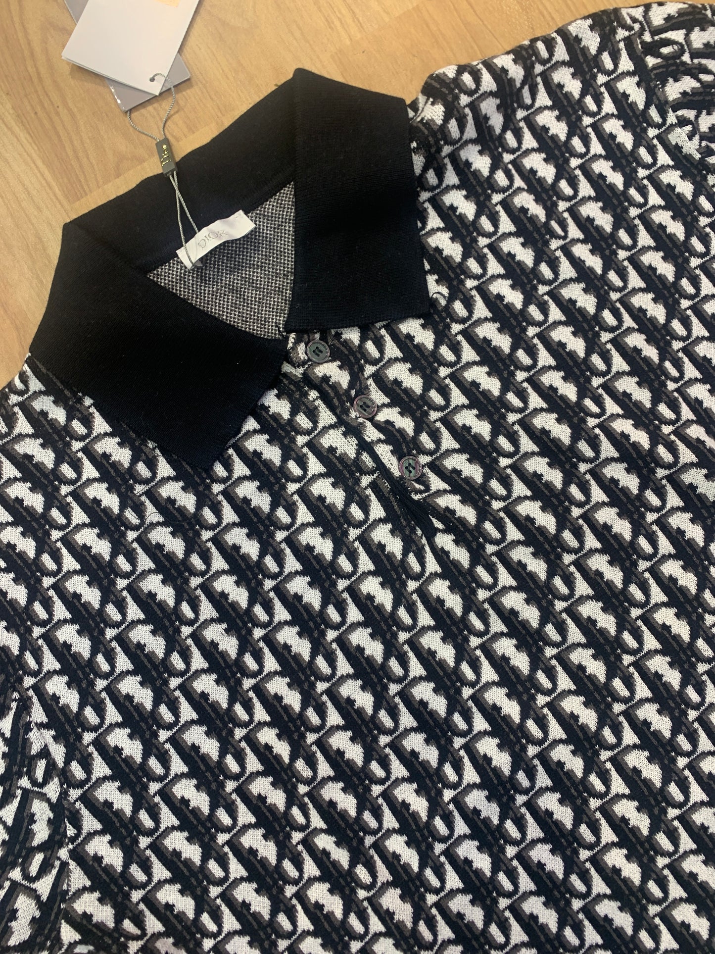 OID White Colour Brown Black OID Print Premium Quality collar Tshirt 80829