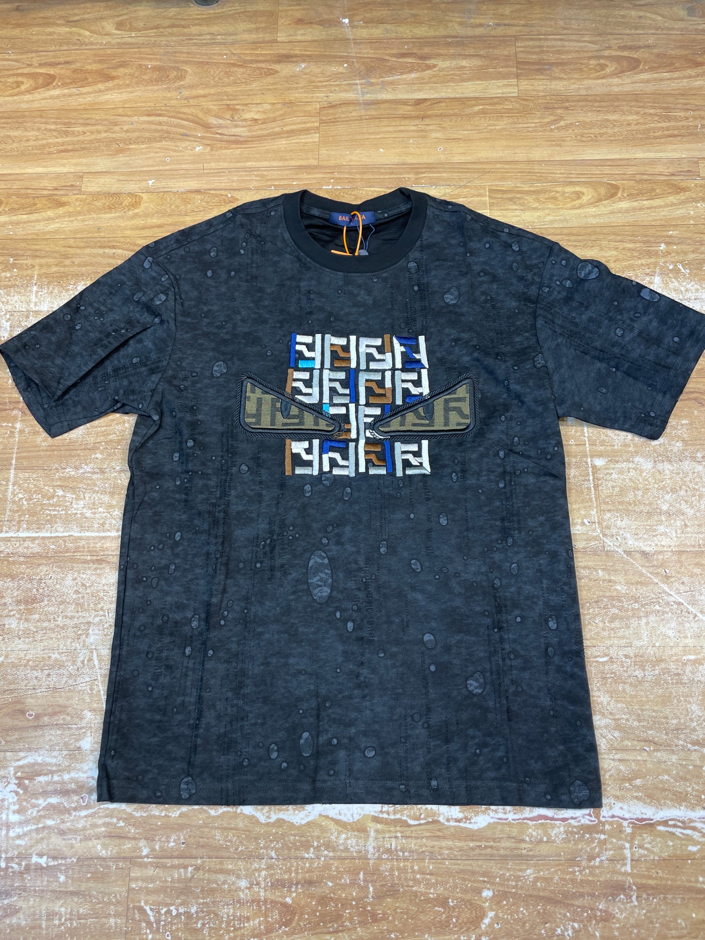 BAIL VASA NEF FEN Faded Black Colour Brown Eye With Ref Embroidery Imported Oversize Unisex T-shirt 26523