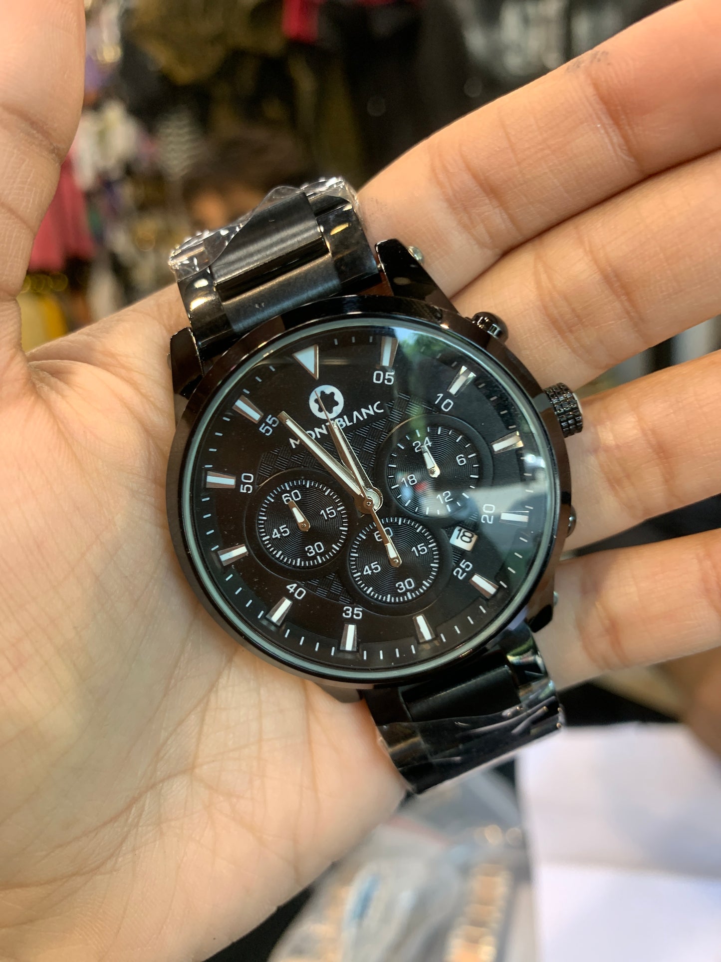 NOM MON Black Dial Black Chain Chrono Work Men’s Watch 990738