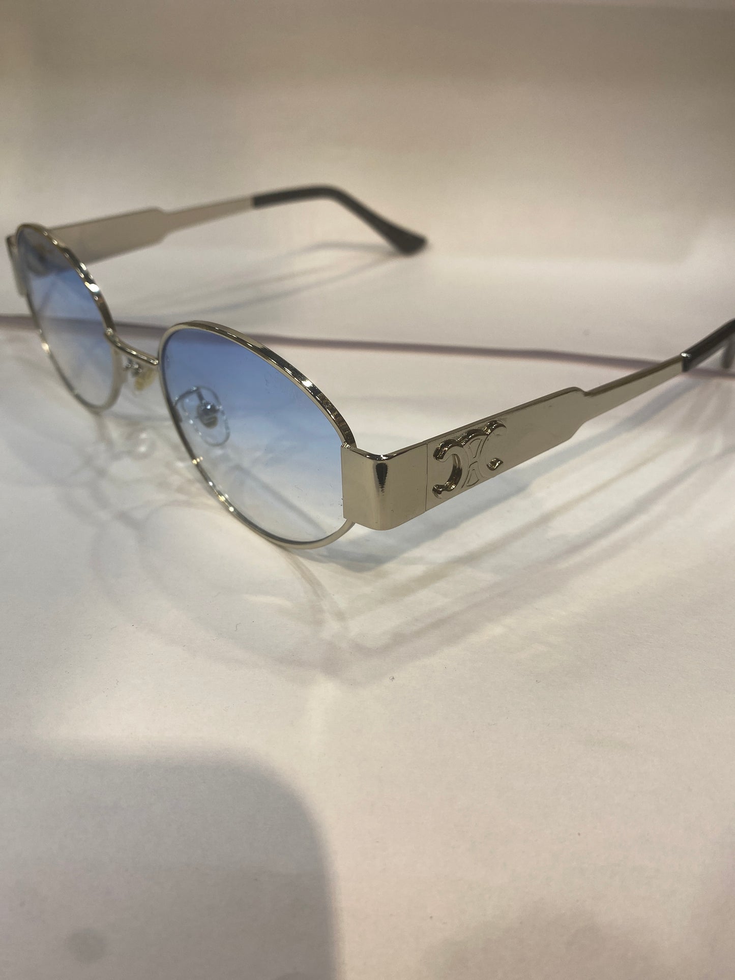 LEC Silver Frame Blue Shade Unisex Sunglasses 25003 55 17 145