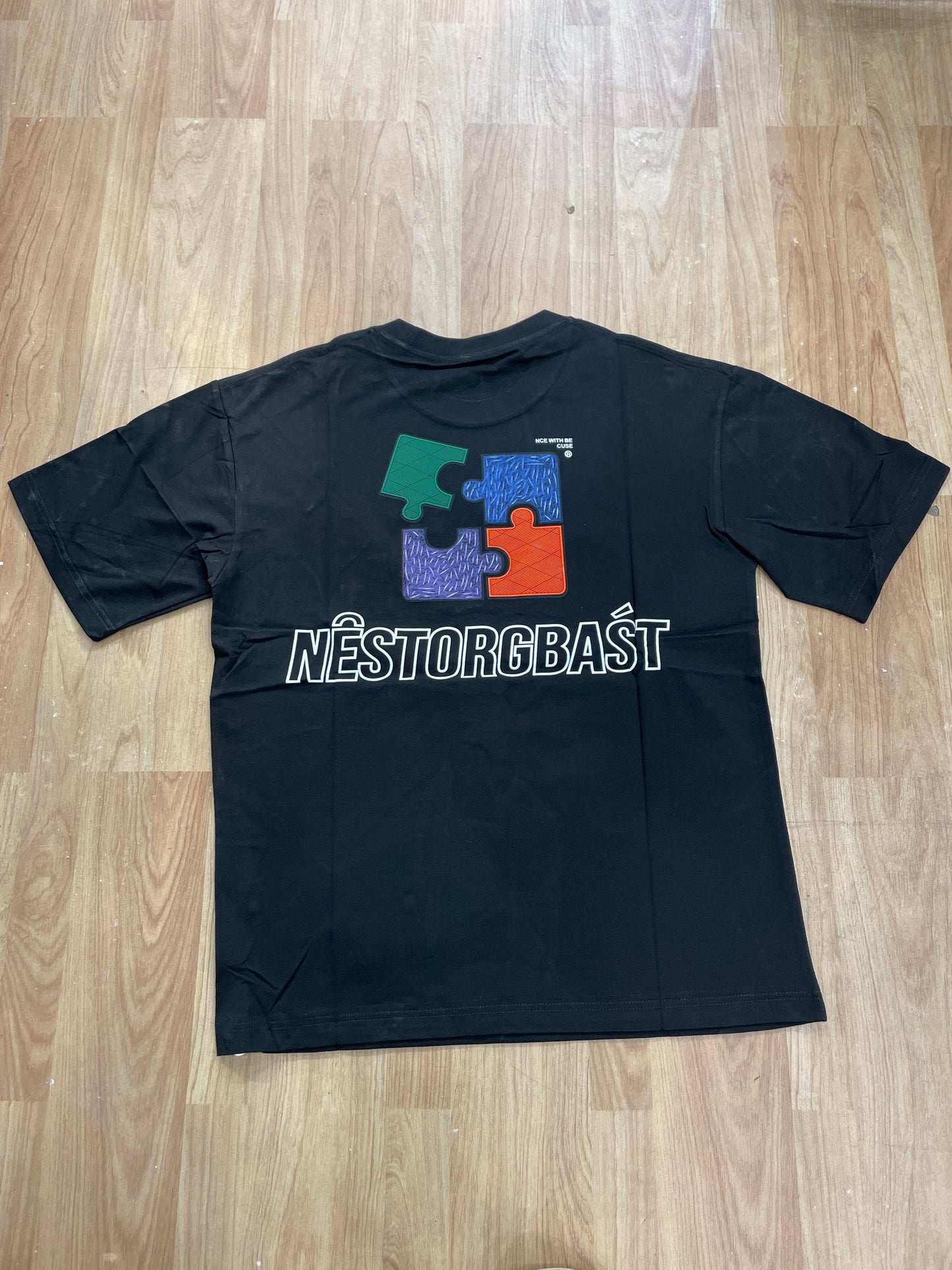 Moguan Design Black Colour Nestorgbast Print Premium Quality Round Neck T-Shirt A9078