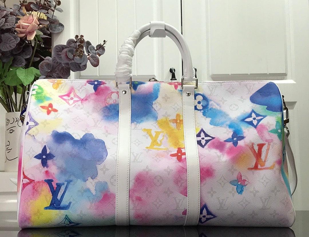 UOL LOU White Printed Duffel Bag 988364