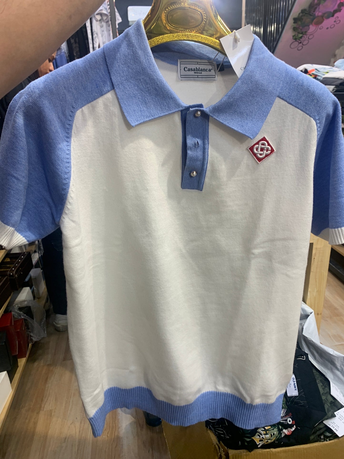 Casablanca White Colour Tshirt Blue Collar 20232