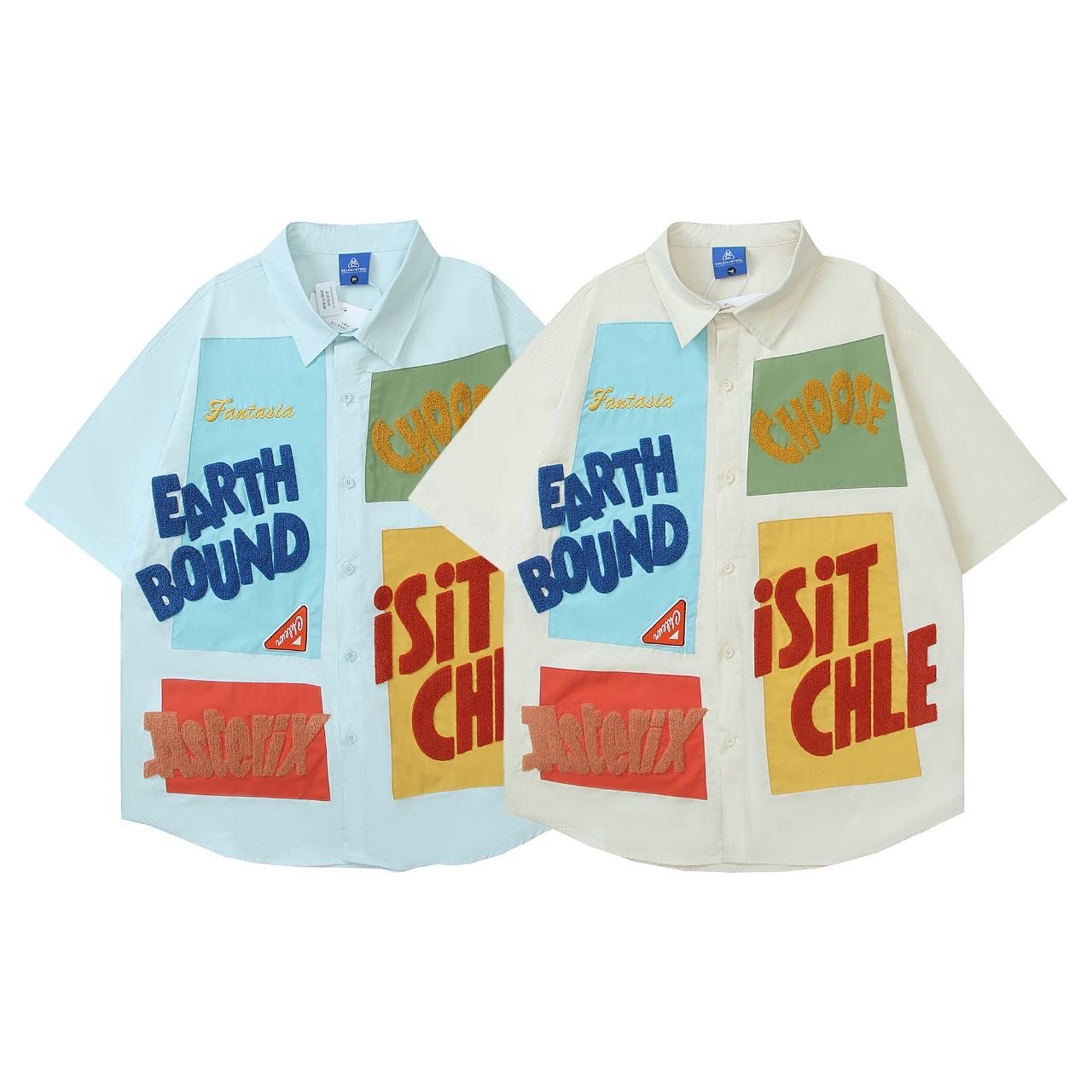 CHLEN RTEEL Sky Blue Green Yellow Colour Fantasia Baggy Size Premium Shirt HY243