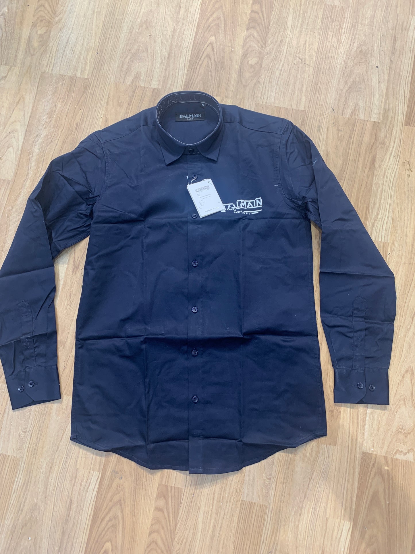 LAB BAL Navy Blue Colour Imported Fabric With Back Print Full Sleeve Shirt 88128