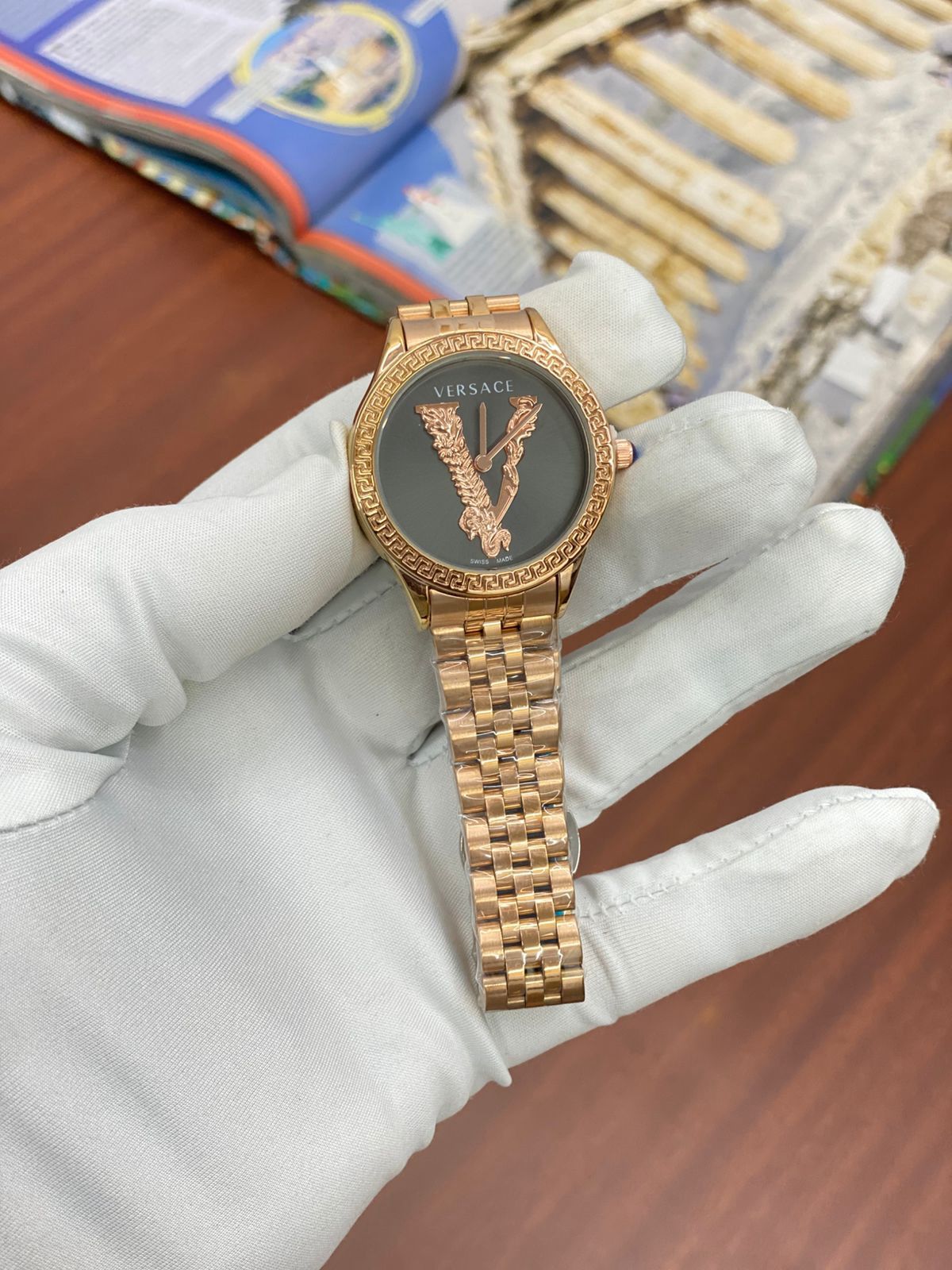 REV VER Copper Chain Black Dial Ladies Watch 988309