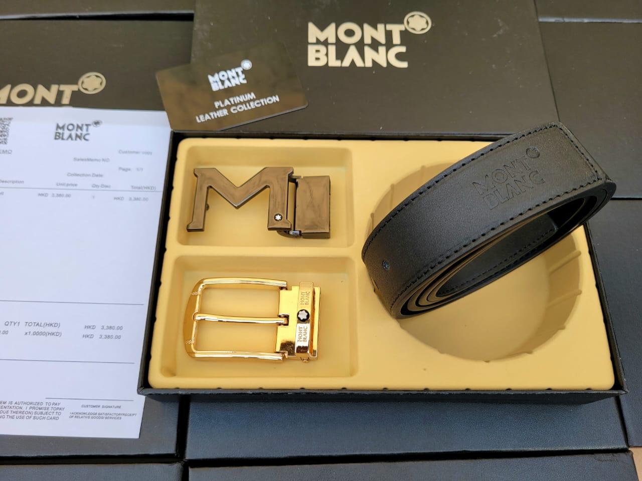 Nom Black Gold Two Buckle Black Men Belt 120127