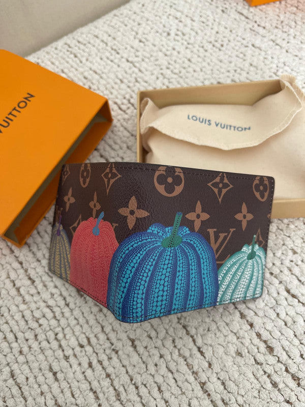 UOL Brown Colour Old Flower With Pumpkin Print Imported Men’s Wallet 990151