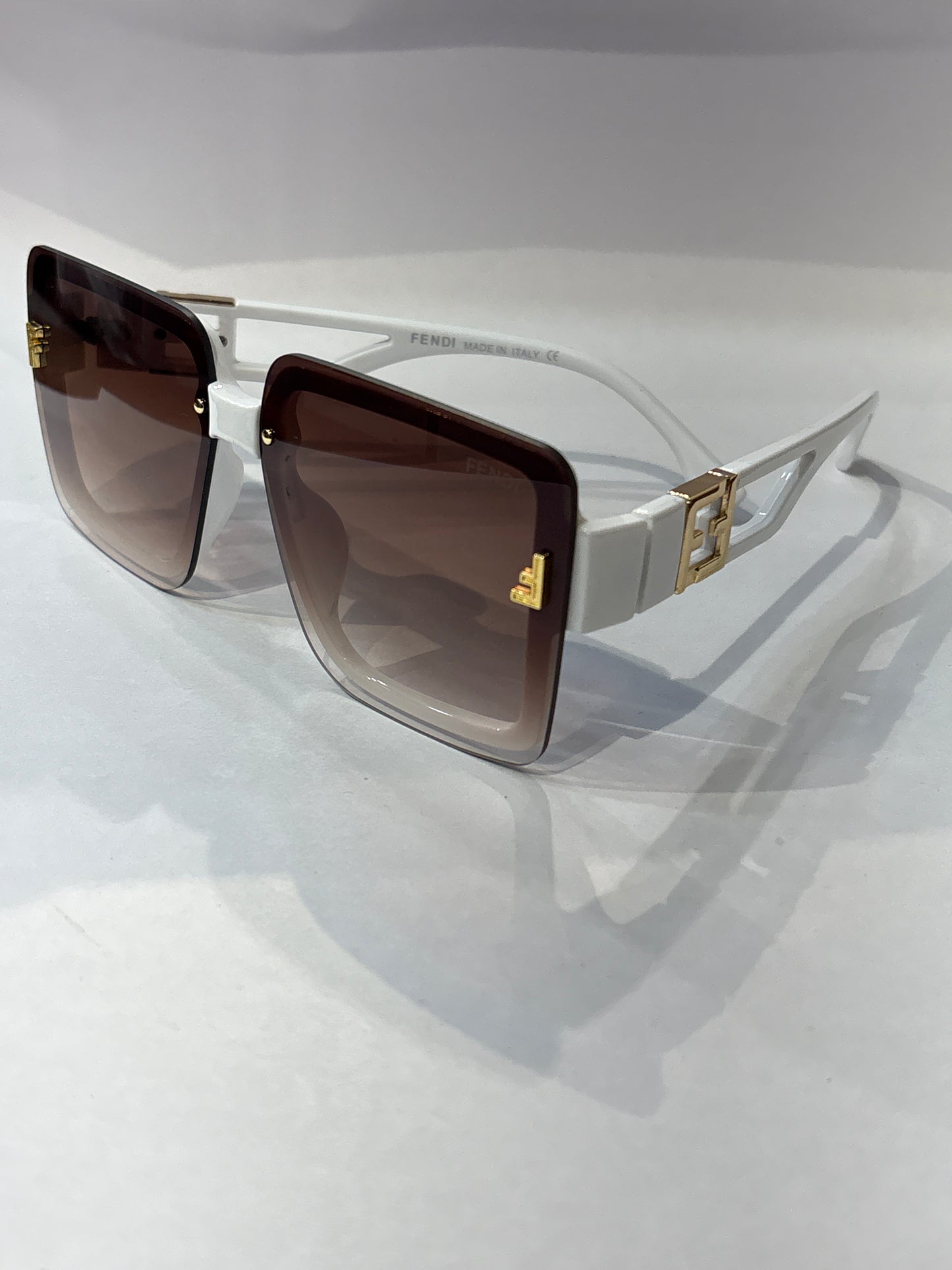 Fen Nef White Gold Frame Brown Transi Shade Unisex Sunglass Sun046