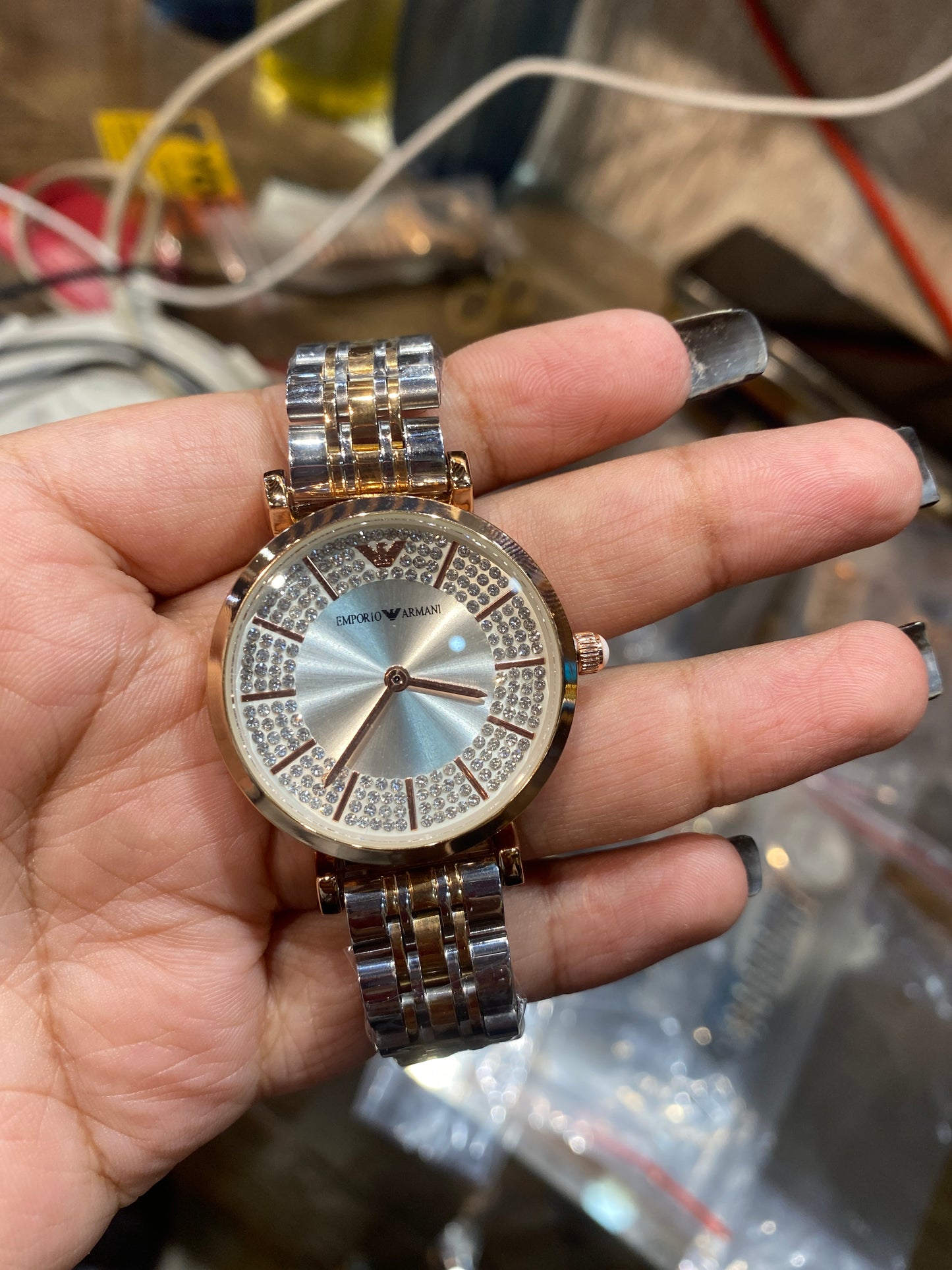 Mra Silver Copper Chain White Dial Ladies Watch 901878