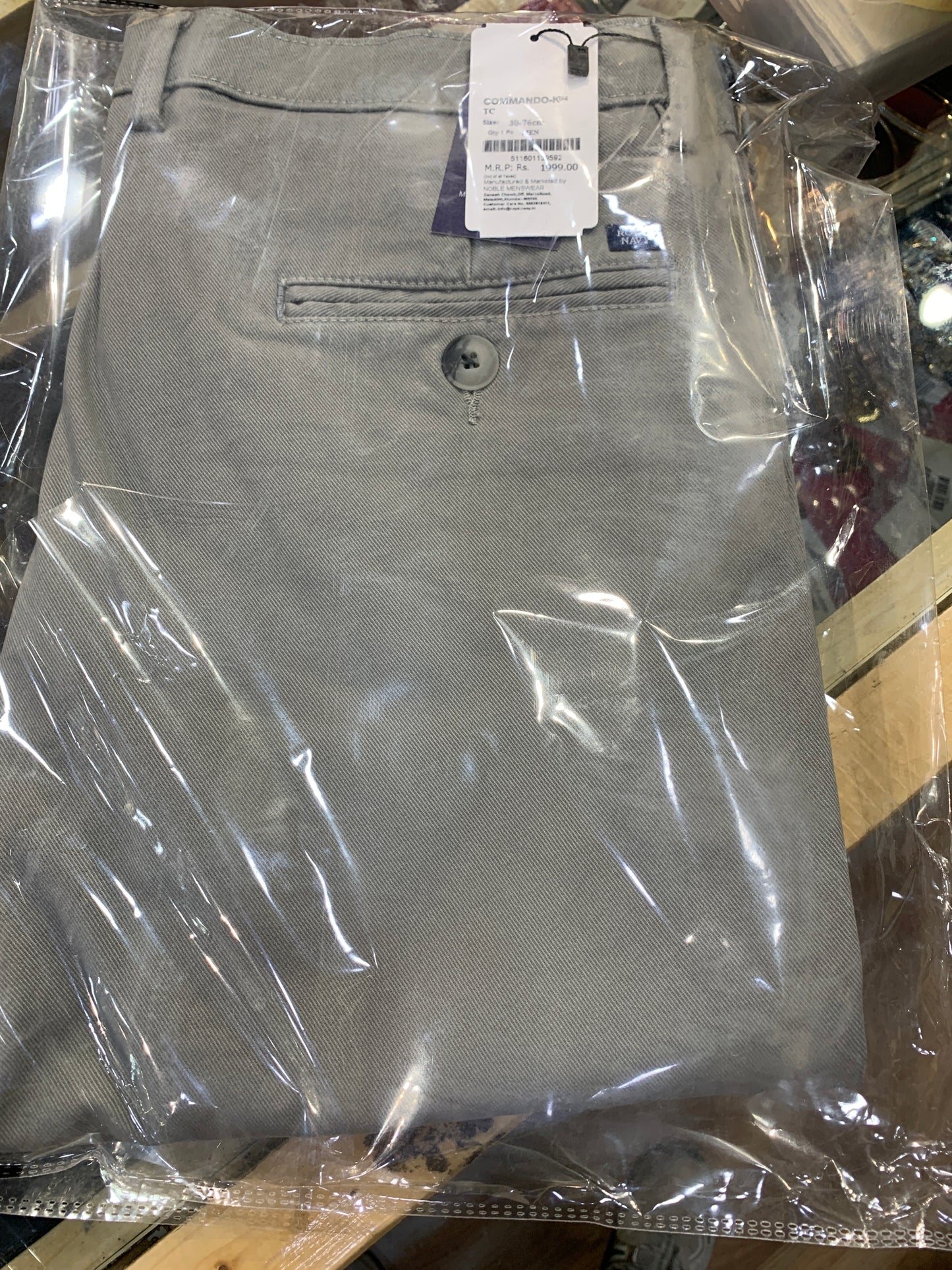 ROYAL NAVY Cotton Pants Grey Colour Regular Fit 511601139592
