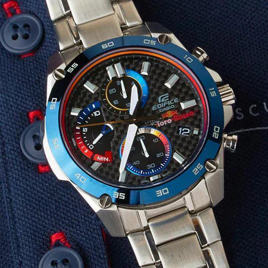 IDE Silver Chain Blue Ring Black Rainbow Dial Men's Watch 987950