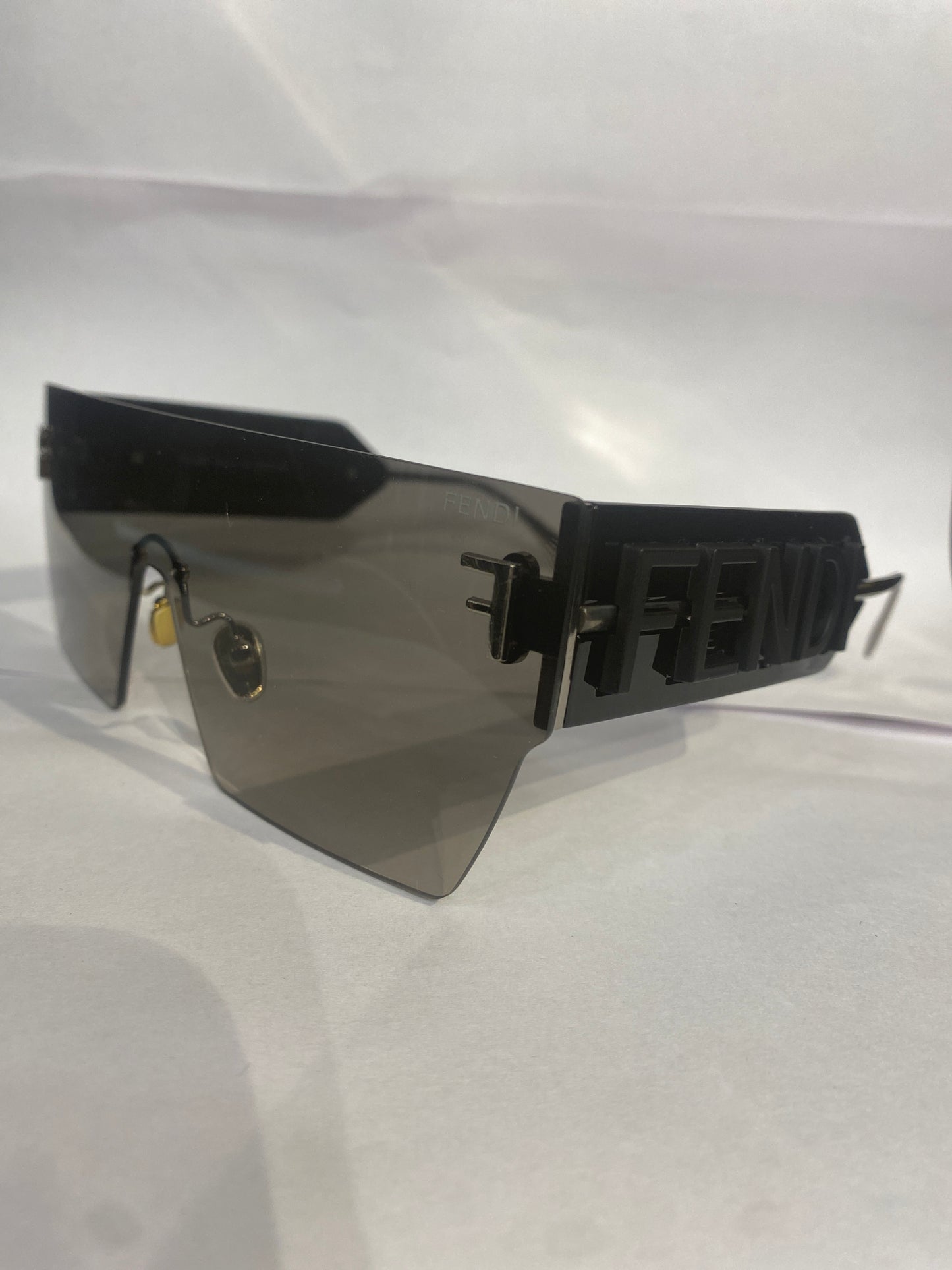 NEF Silver Stike Black Frame green Shade Unisex Sunglasses F35111 58 20 145