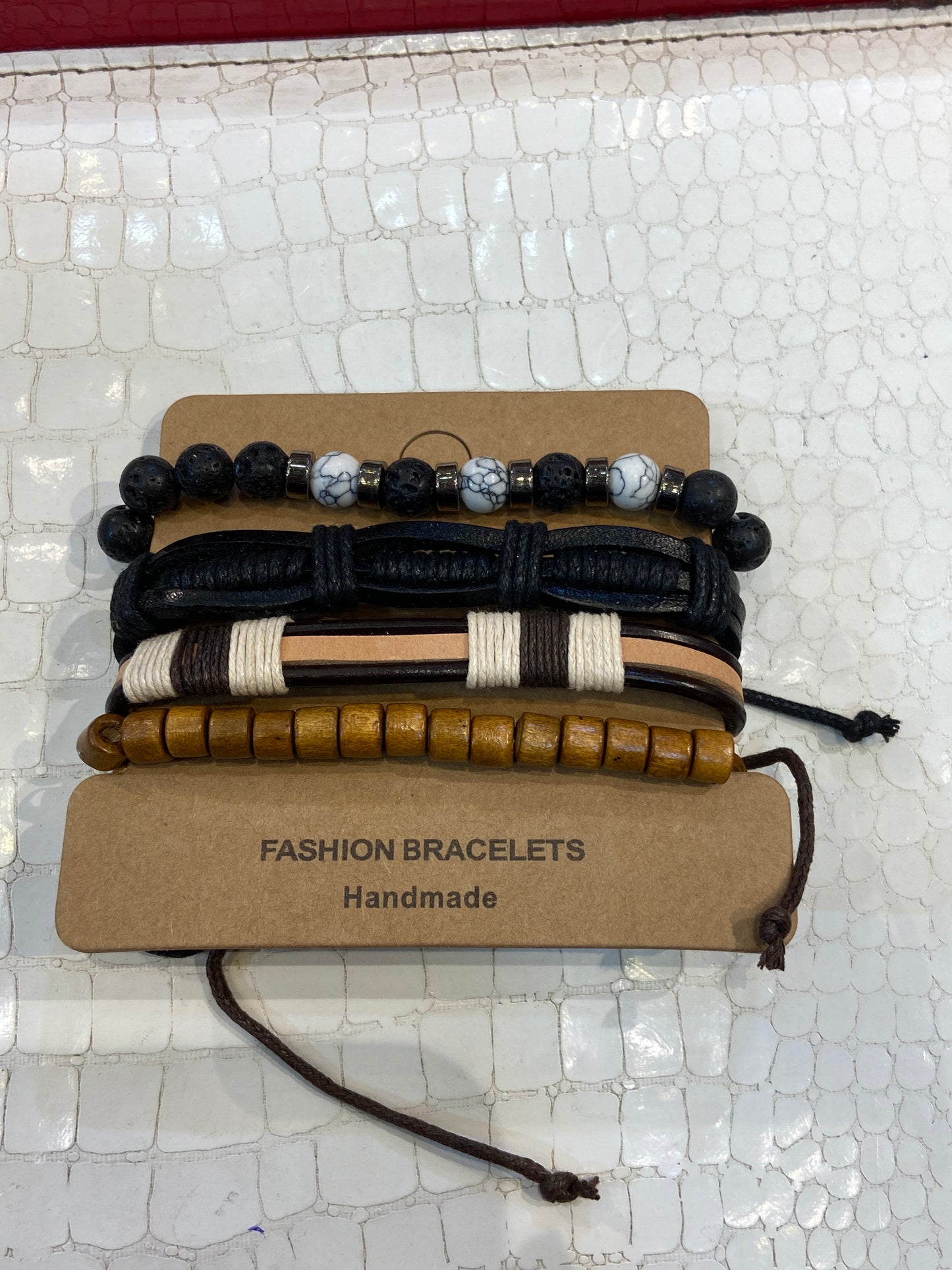 Imported Leather Bracelet 4 Set 988449