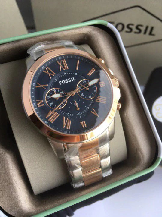 Sof Silver Copper Chain Black Copper Dial chronograph Men Watch 500952