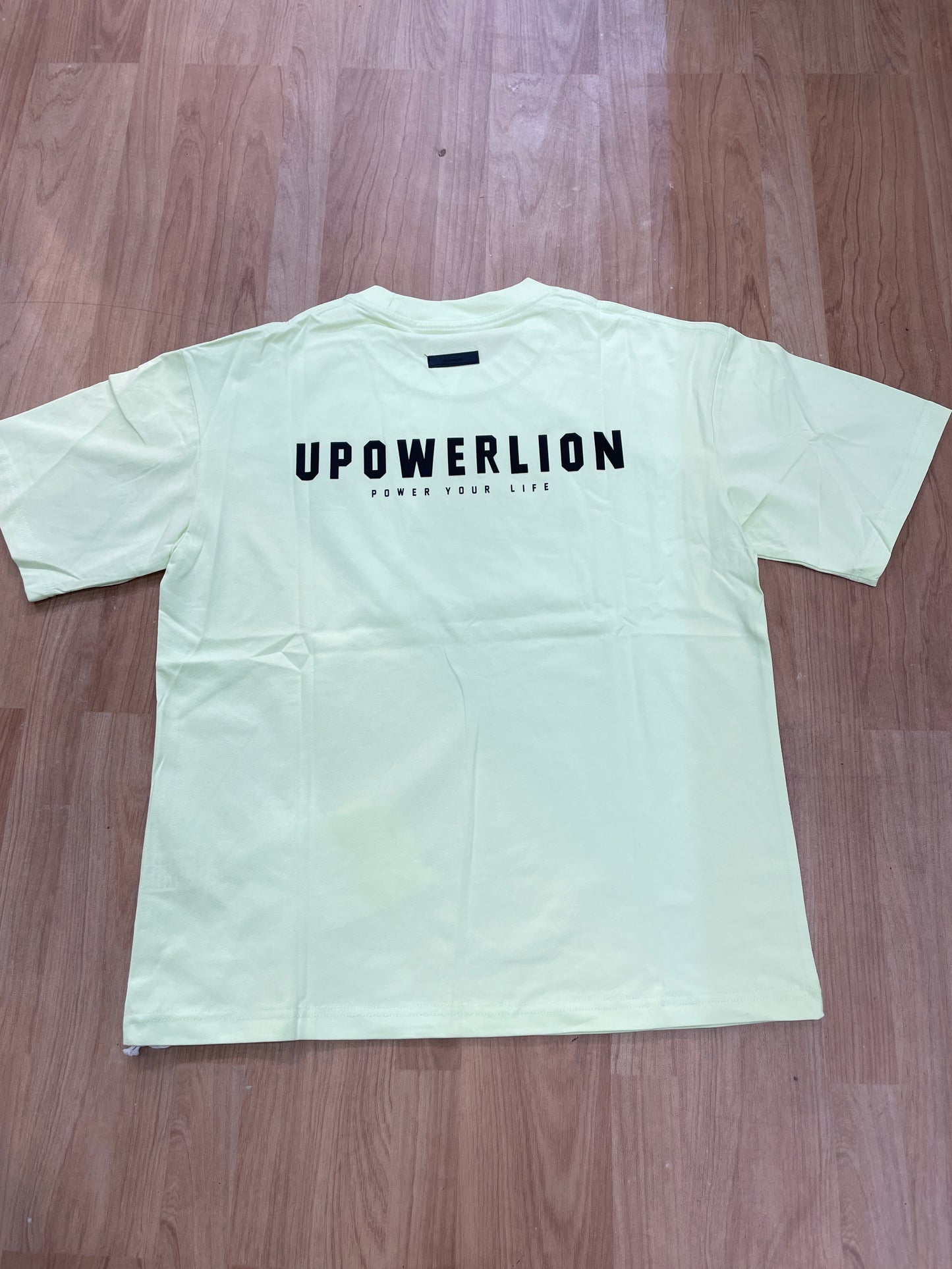 Moguan Design Green Colour Upowerlion Print Premium Quality Round Neck T-Shirt A9808