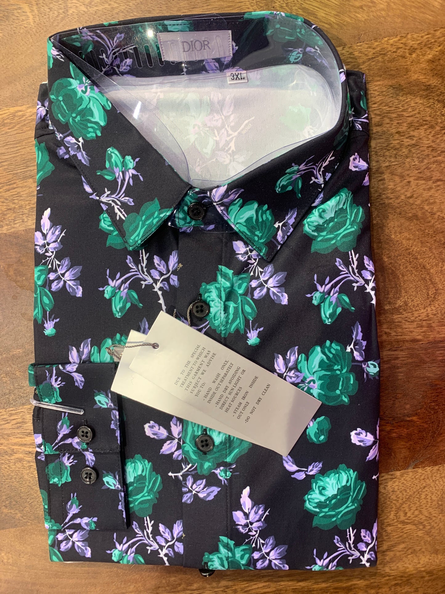 OID Black flowers Print Full Sleeve Shirt 90101
