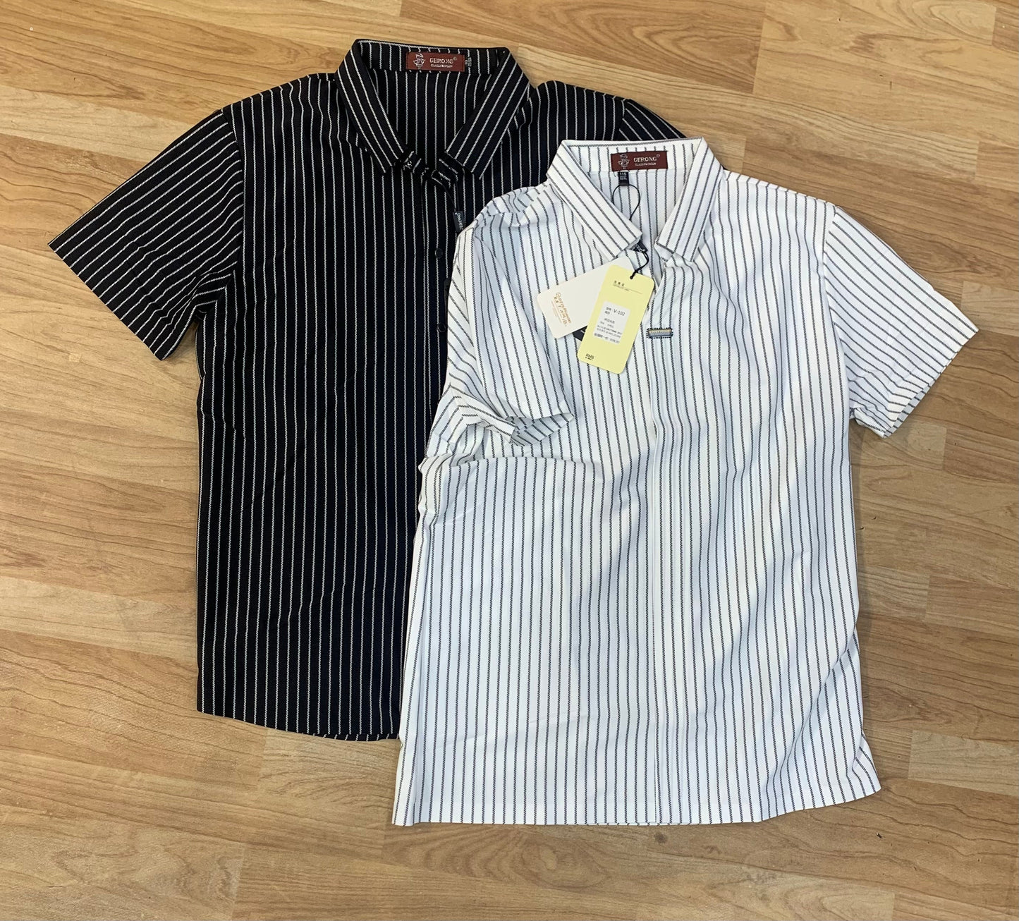 Gerong white colour With Line Premium Quality Korean Shirt V-102