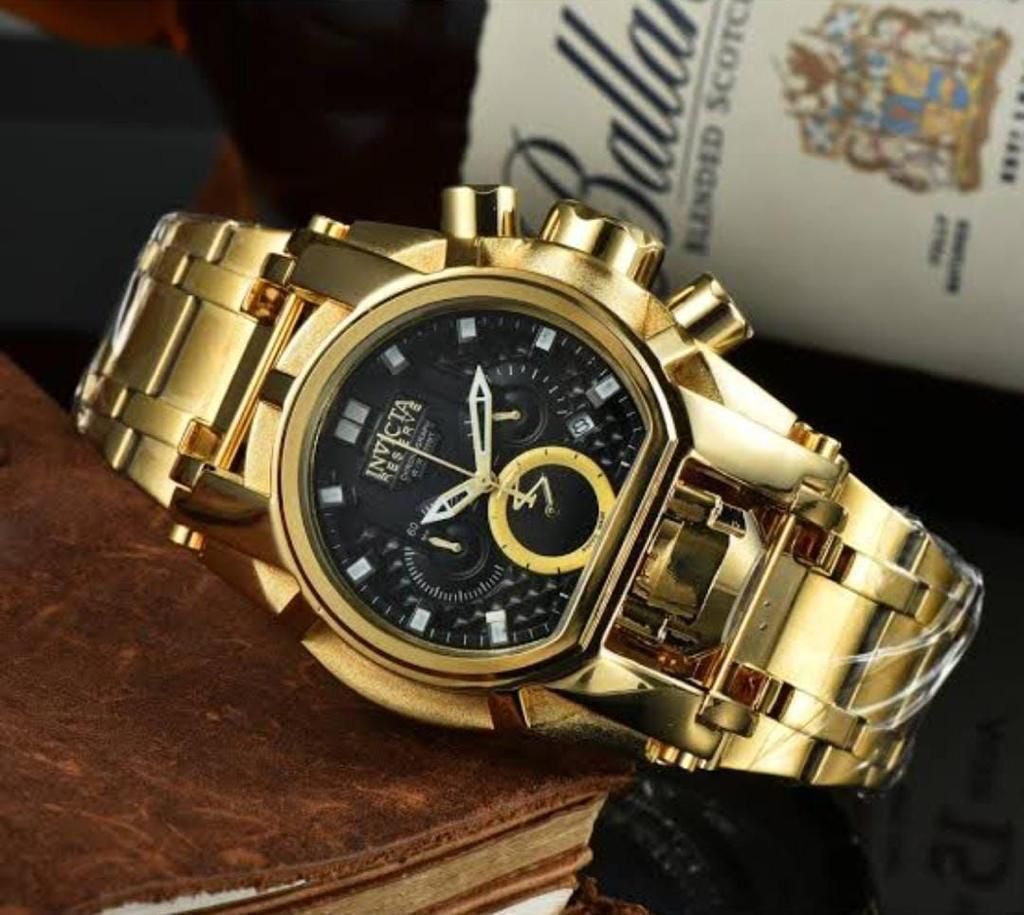NVI Gold Chain Black Heavy Dial Men Watch 401347