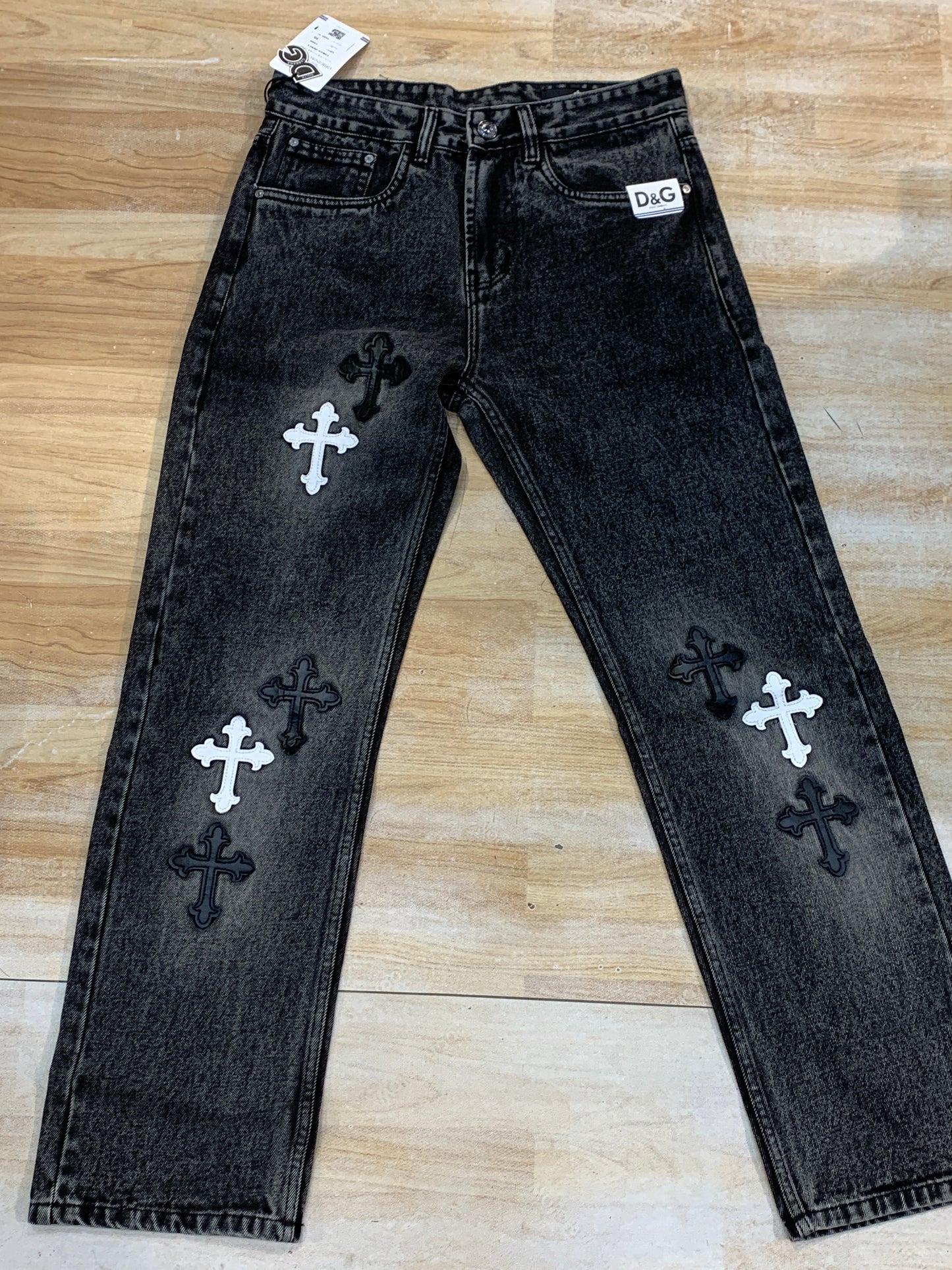 LOD DOL G&D Black Grey Premium Quality Unisex Straight Fit Men’s Jeans 5001