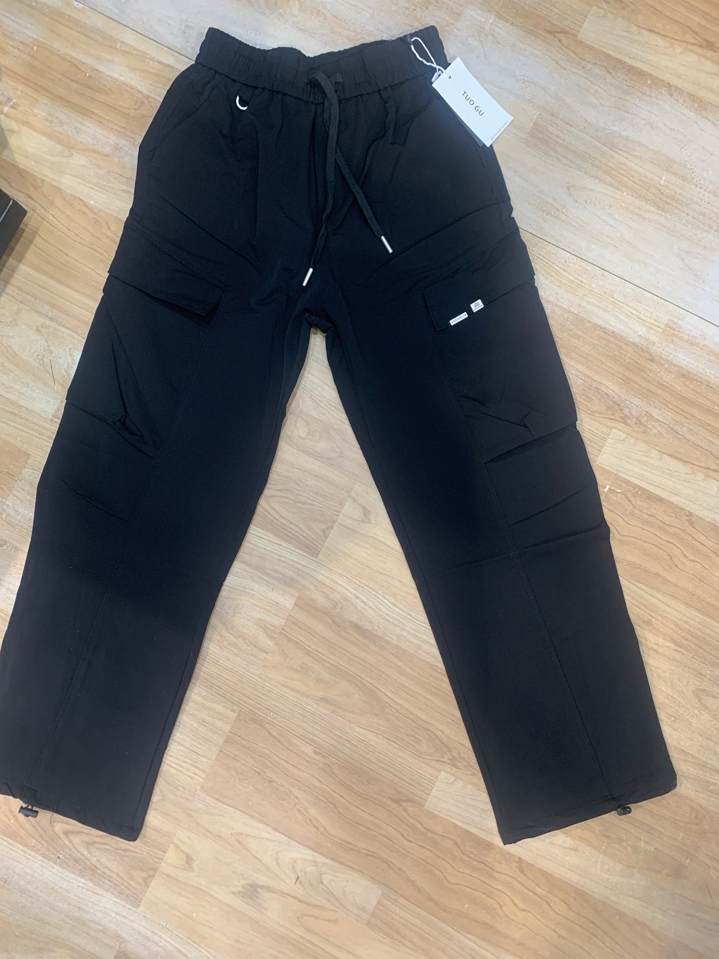 TUO GU Cargo Import Fabric Black Colour Straight Fit 112