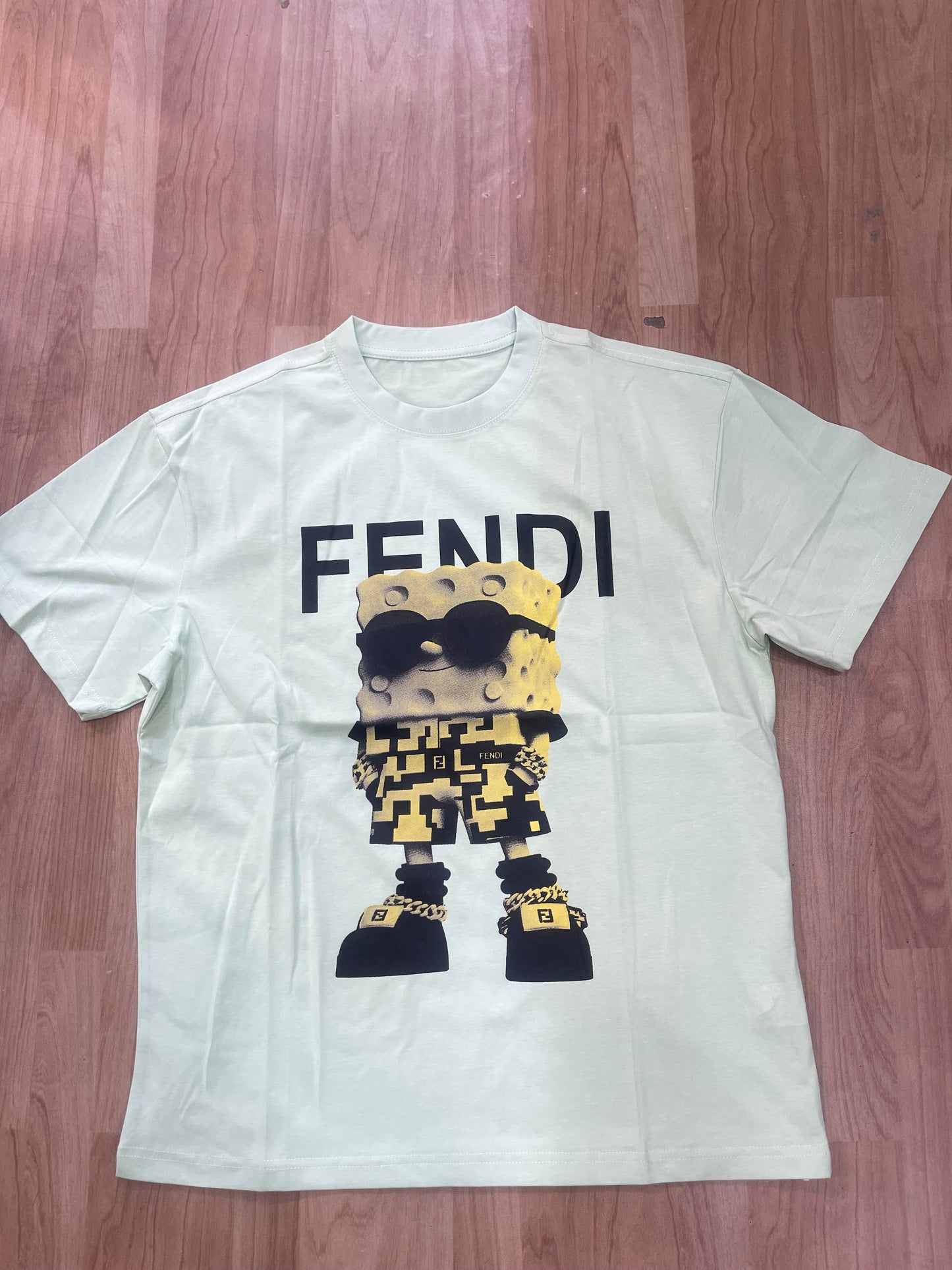 NEF FEN Green Colour Fandi Print Premium Quality Round Neck T-Shirt NQ2720