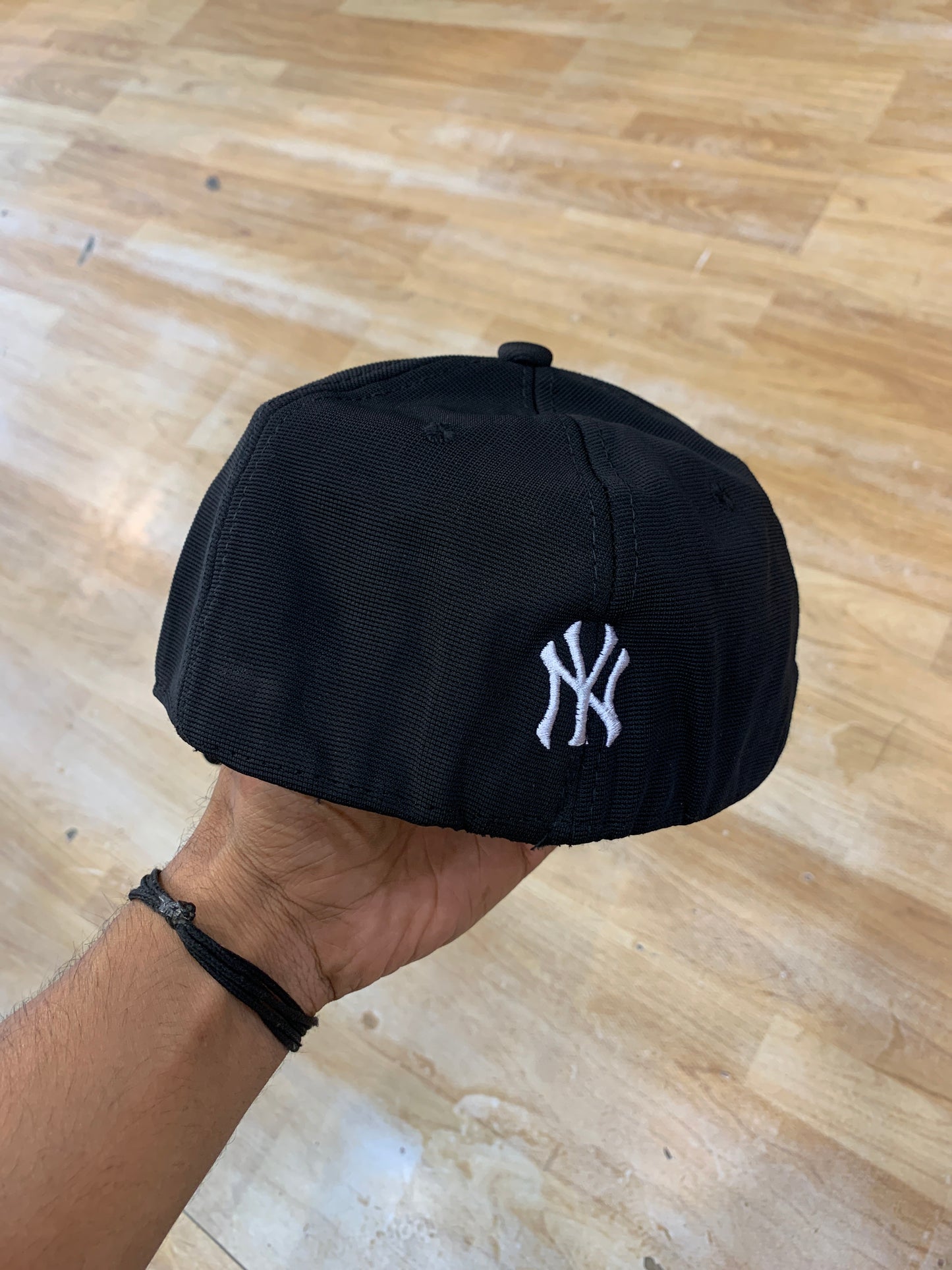 YN Black Colour White Logo Flexfit Unisex Cap 989002