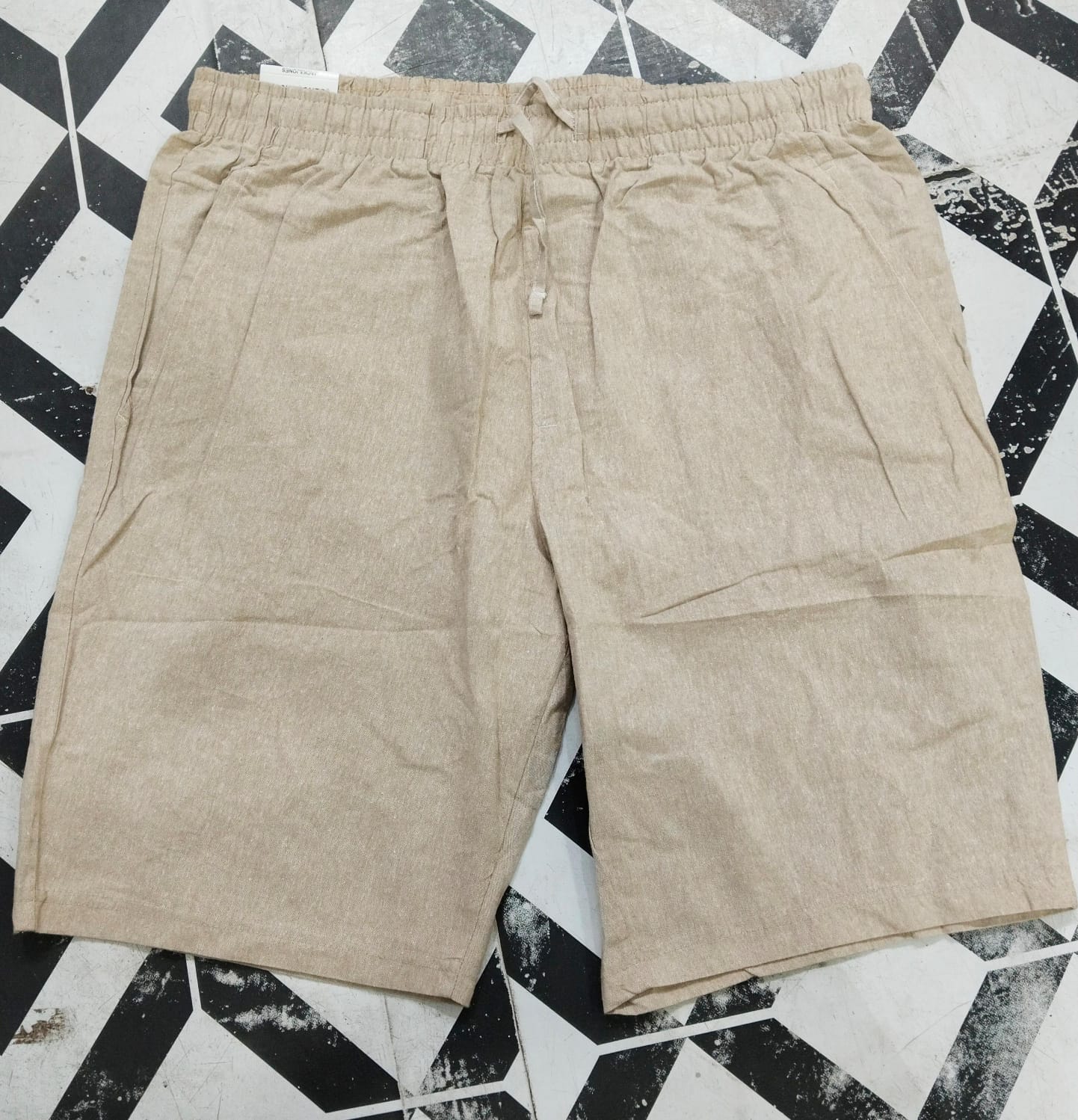 Raz Zar Beige Colour Regular Fit Linen Shorts 988894