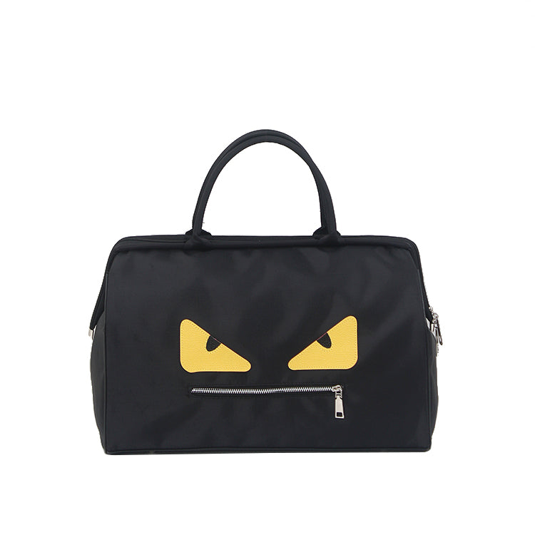 Fen Nef Black Colour Yellow Eyes Print Duffle Bag 989572