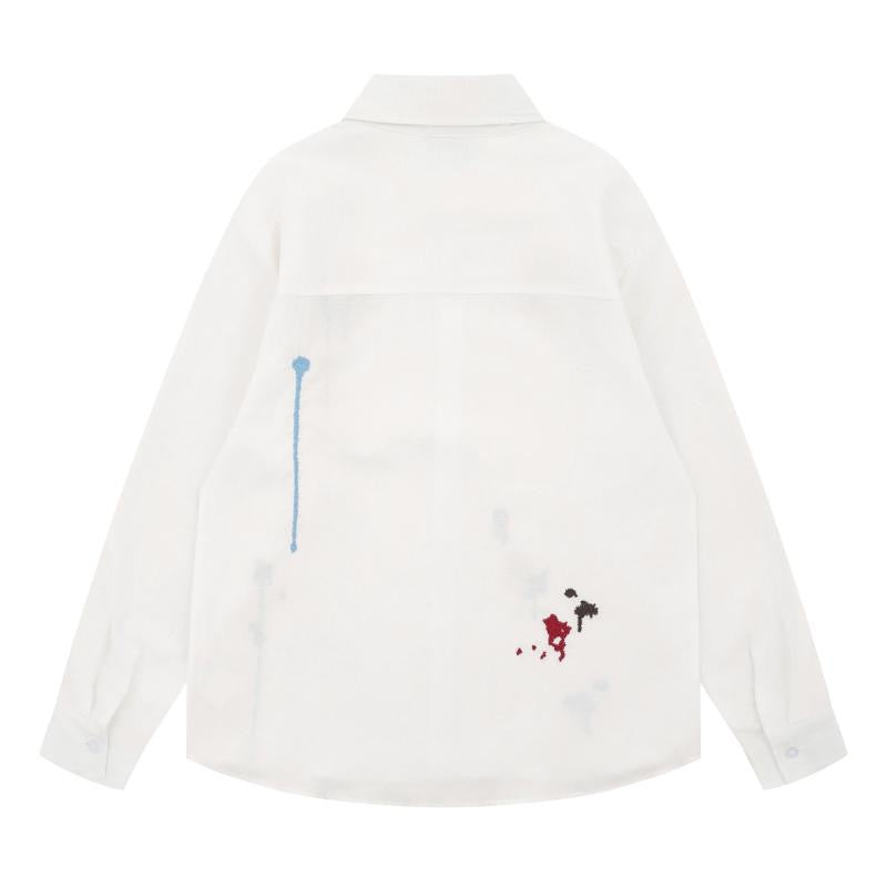 Savage Base White Colour Embroidery Work Full Sleeve Imported Shirt YR9289