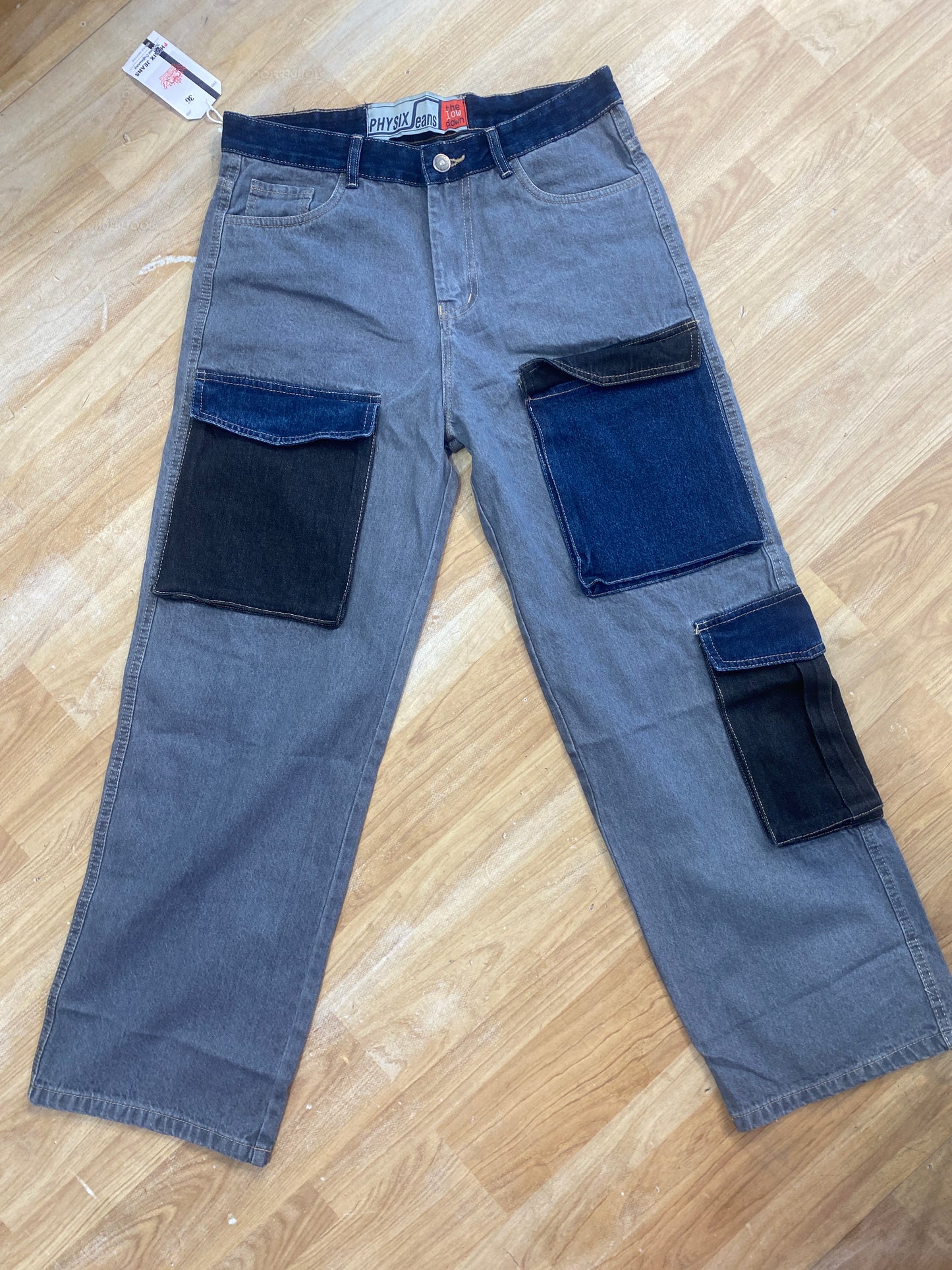 PHYSIX Jeans Grey Colour 5 Pocket Dark Grey Straight Fit H9016