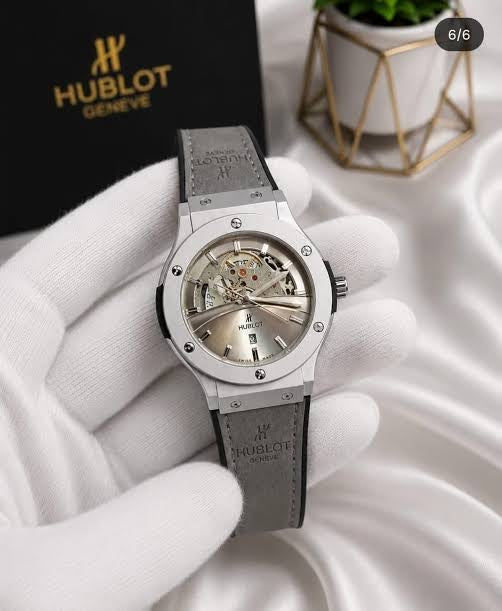 BUH HUB Grey Strap Silver Ring Grey Dial Men’s Watch 991400