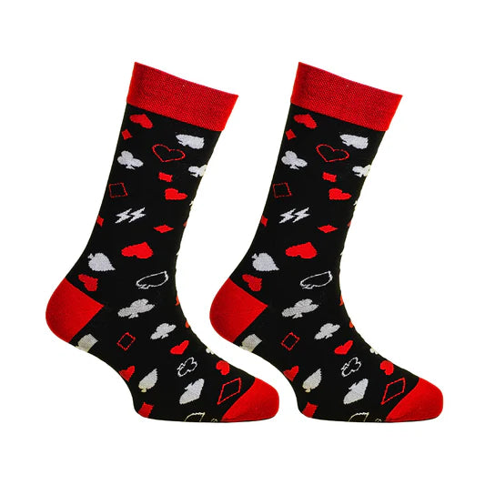 PAPA SOCKS Black Colour With Poker Edition Premium Quality Full Unisex Socks 989940