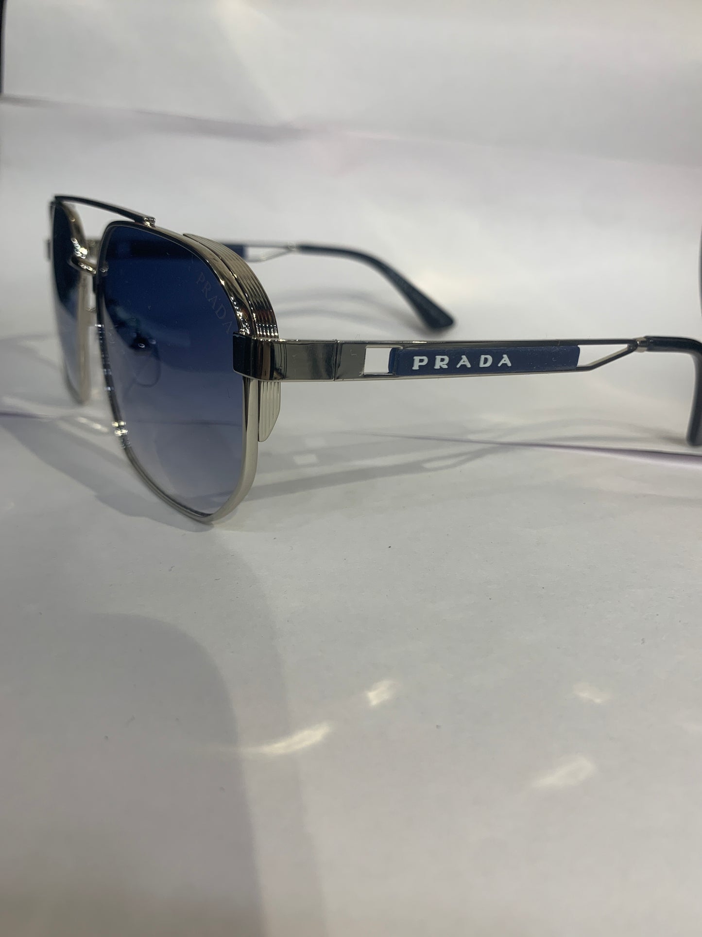 ARP Silver Stike Frame Smoke Blue Shade Unisex Sunglasses C382 58 18 140