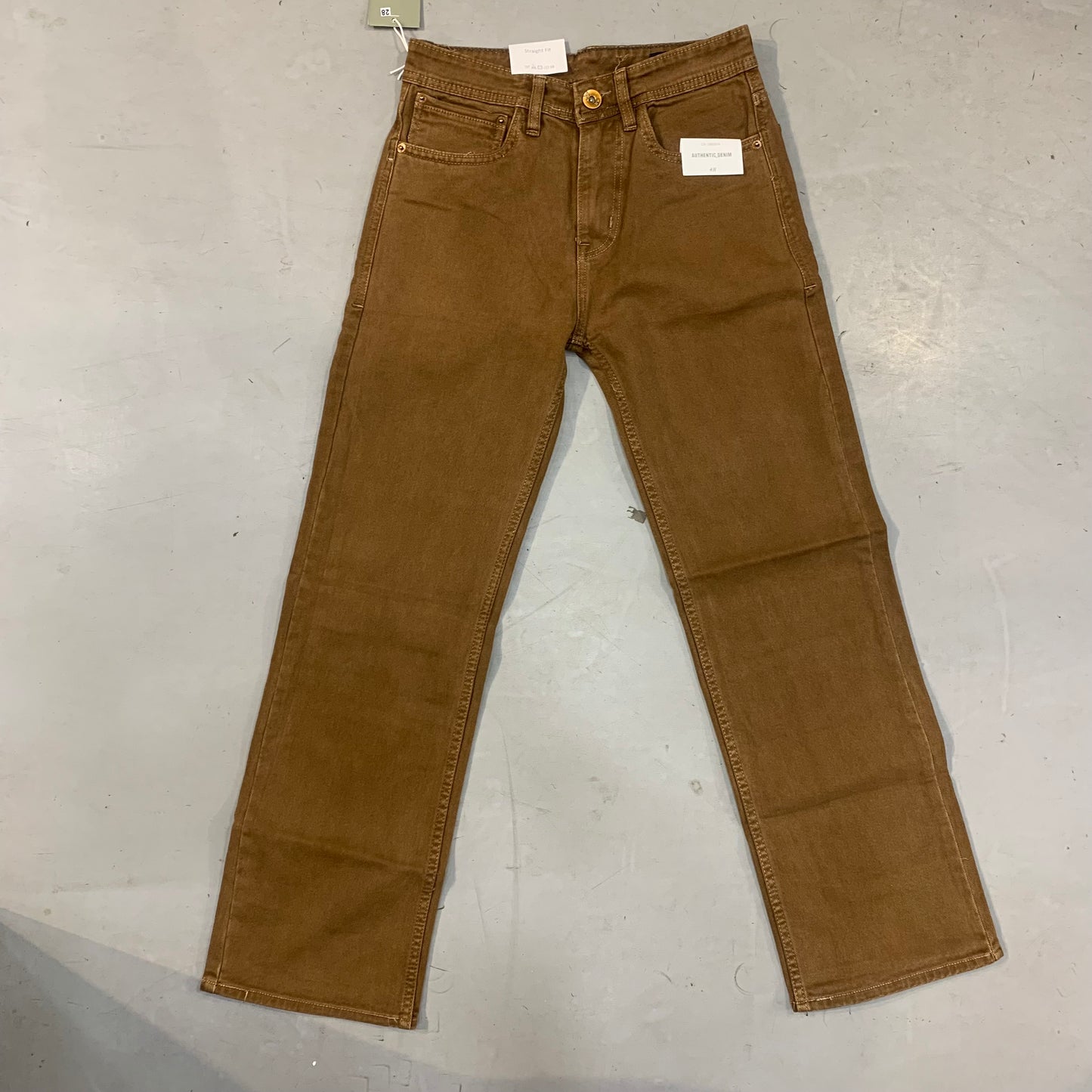 M&H Light Brown Colour Premium Quality Straight Lose Fit Men’s Jeans 990362