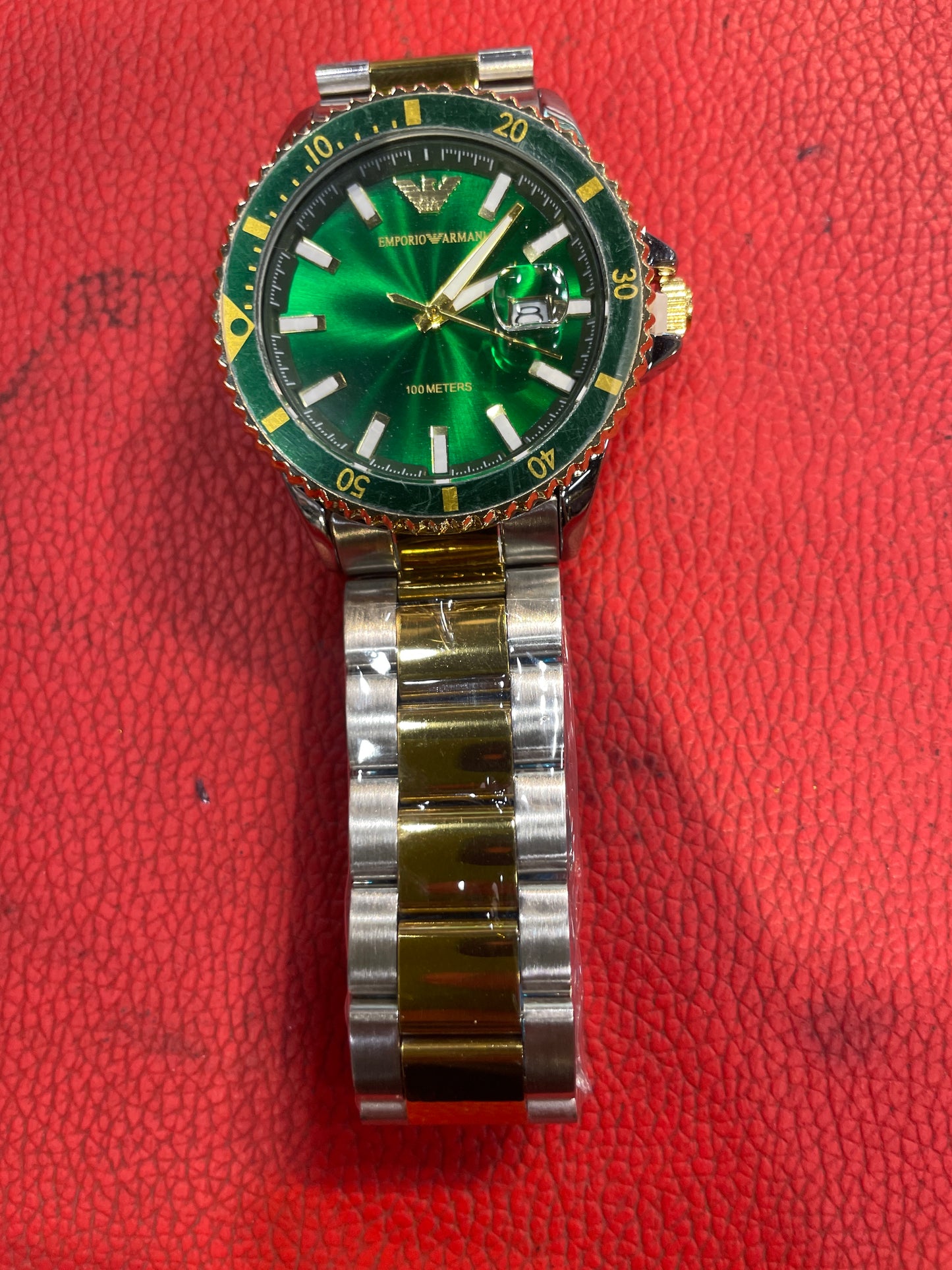 MRA ARM Silver Golden Chain Green Dial Men Watch 990936