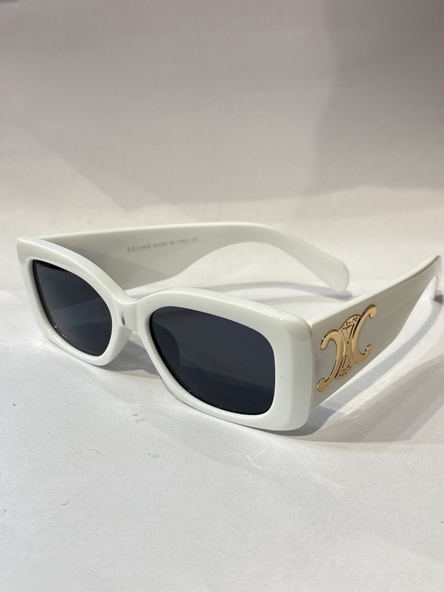Lec Cel White Frame Black Shade Unisex Sunglass 78025318-140