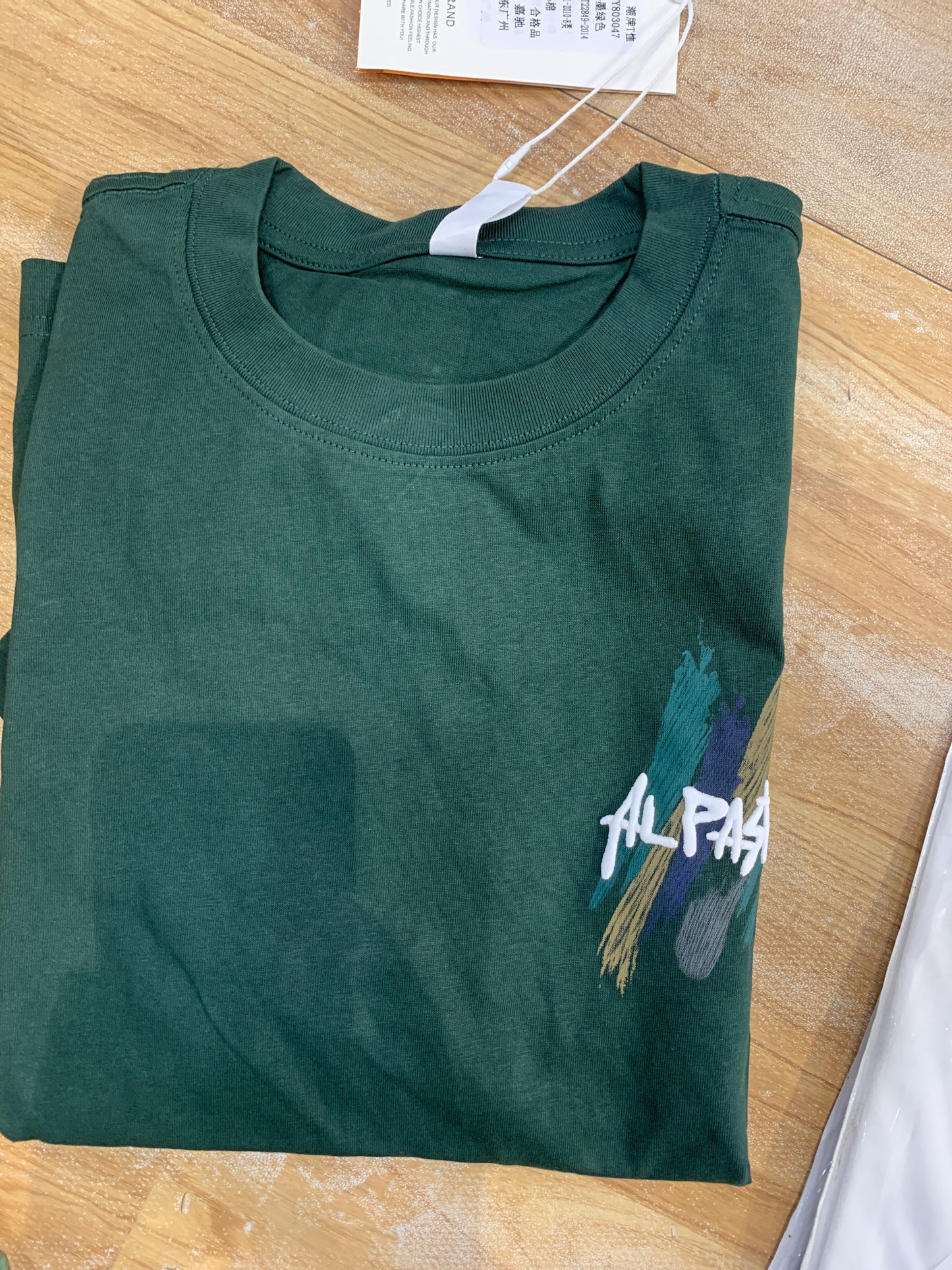 ALPASTO Green Coloy Tshirt Back Print Y803047