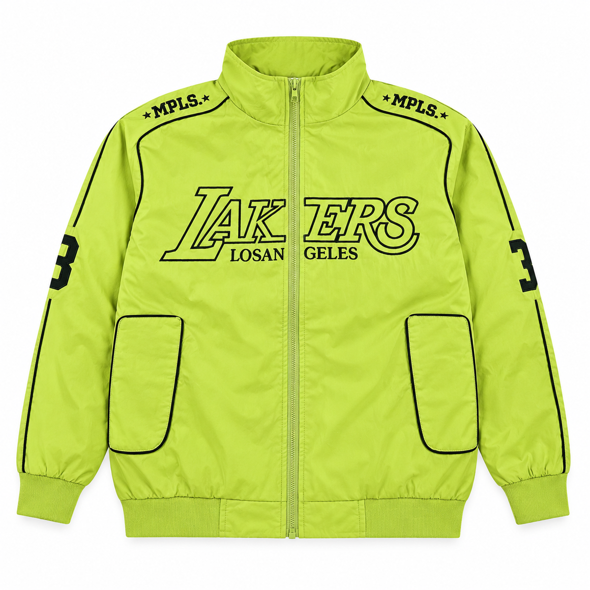 DESIGN Green Colour Lakers Embroidery Premium Quality Unisex Imported Jacket 268-26-A