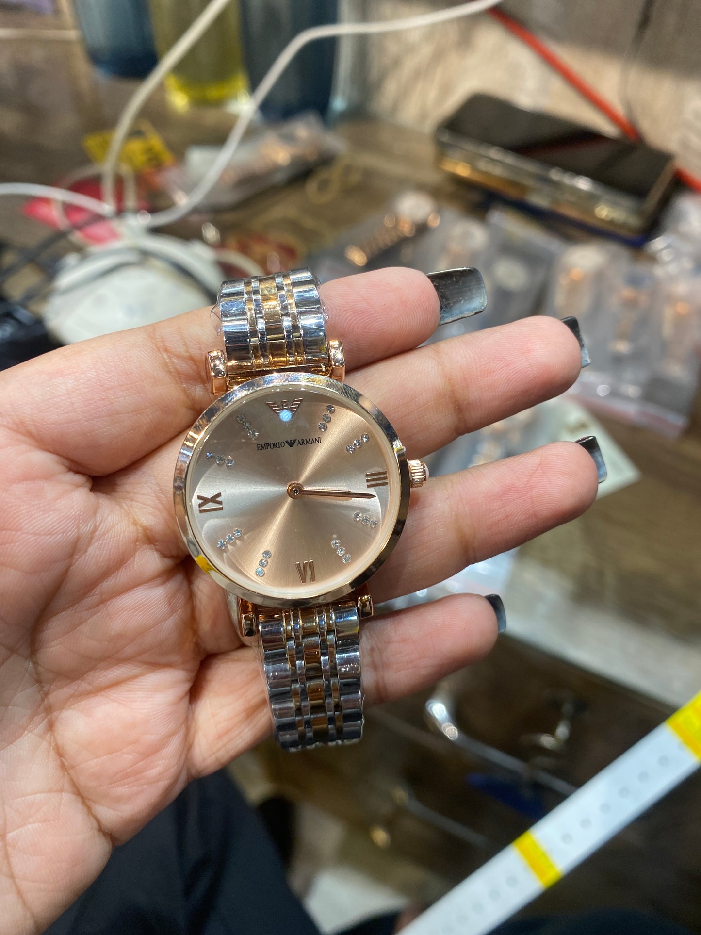 Mra Silver Copper Chain Orange Dial Ladies Watch 901880