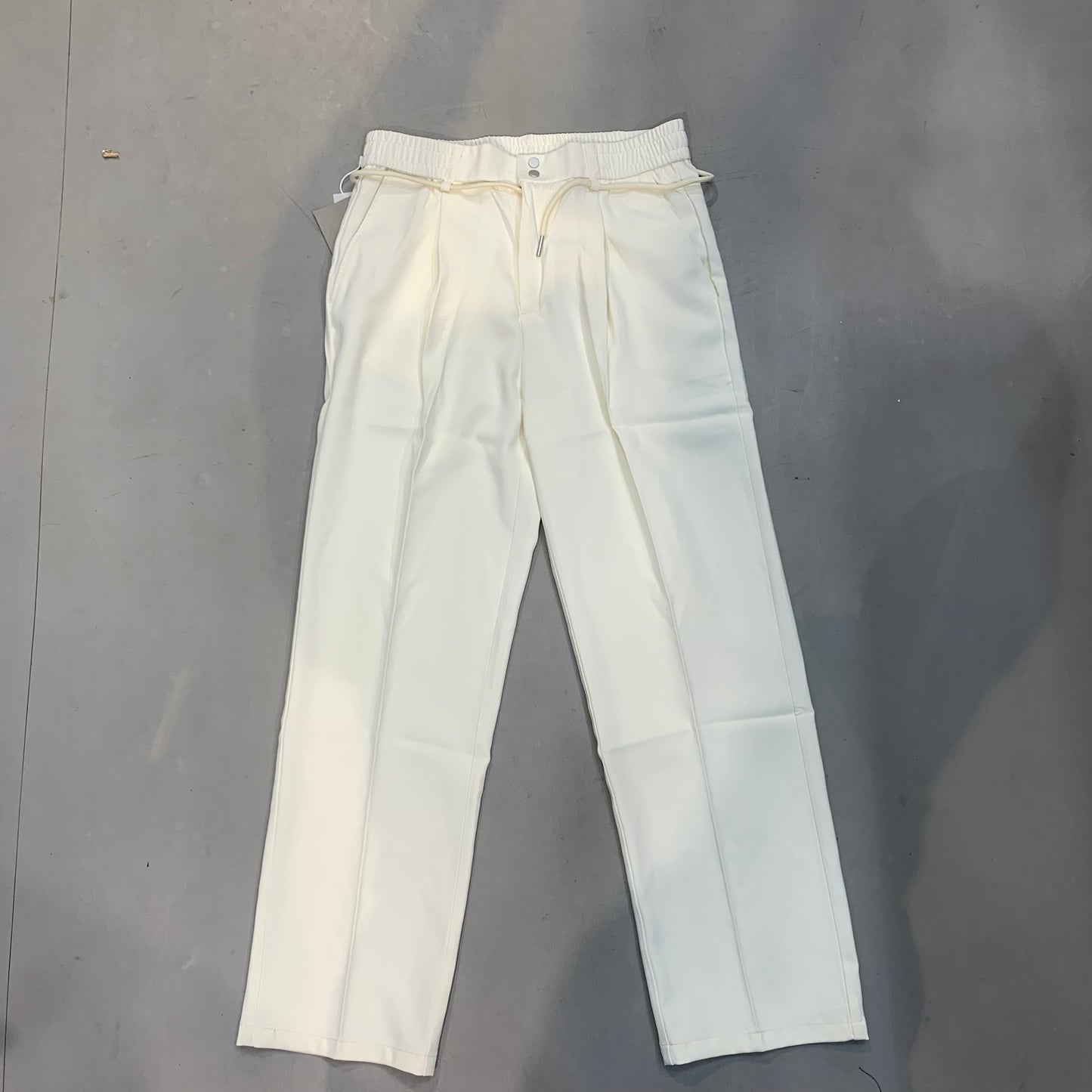 J.JN Cream Korean Straight Fit Unisex Pants F-05-1