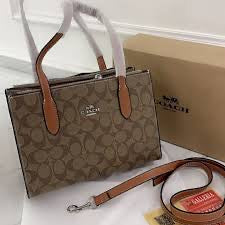 Aoc Dark Apricot Colour Tabby Design Premium Quality Mini Tote Ladies Hand Bag 26918